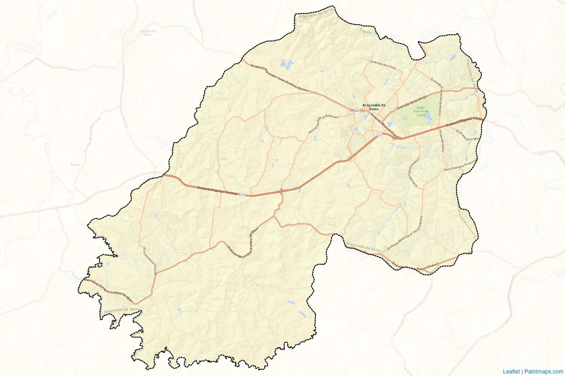 Muestras de recorte de mapas Aracoiaba da Serra (Sao Paulo)-2