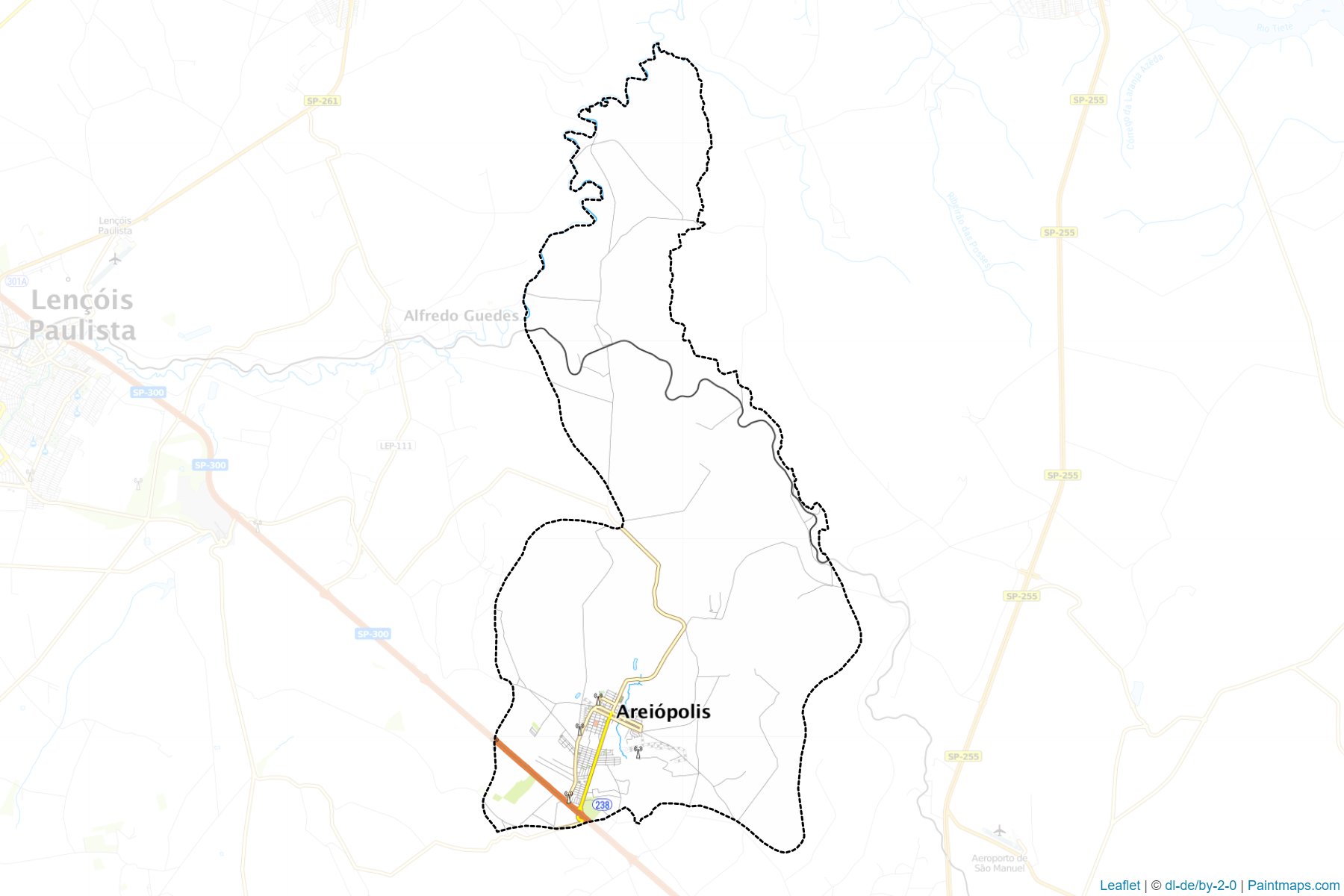 Muestras de recorte de mapas Areiopolis (Sao Paulo)-1