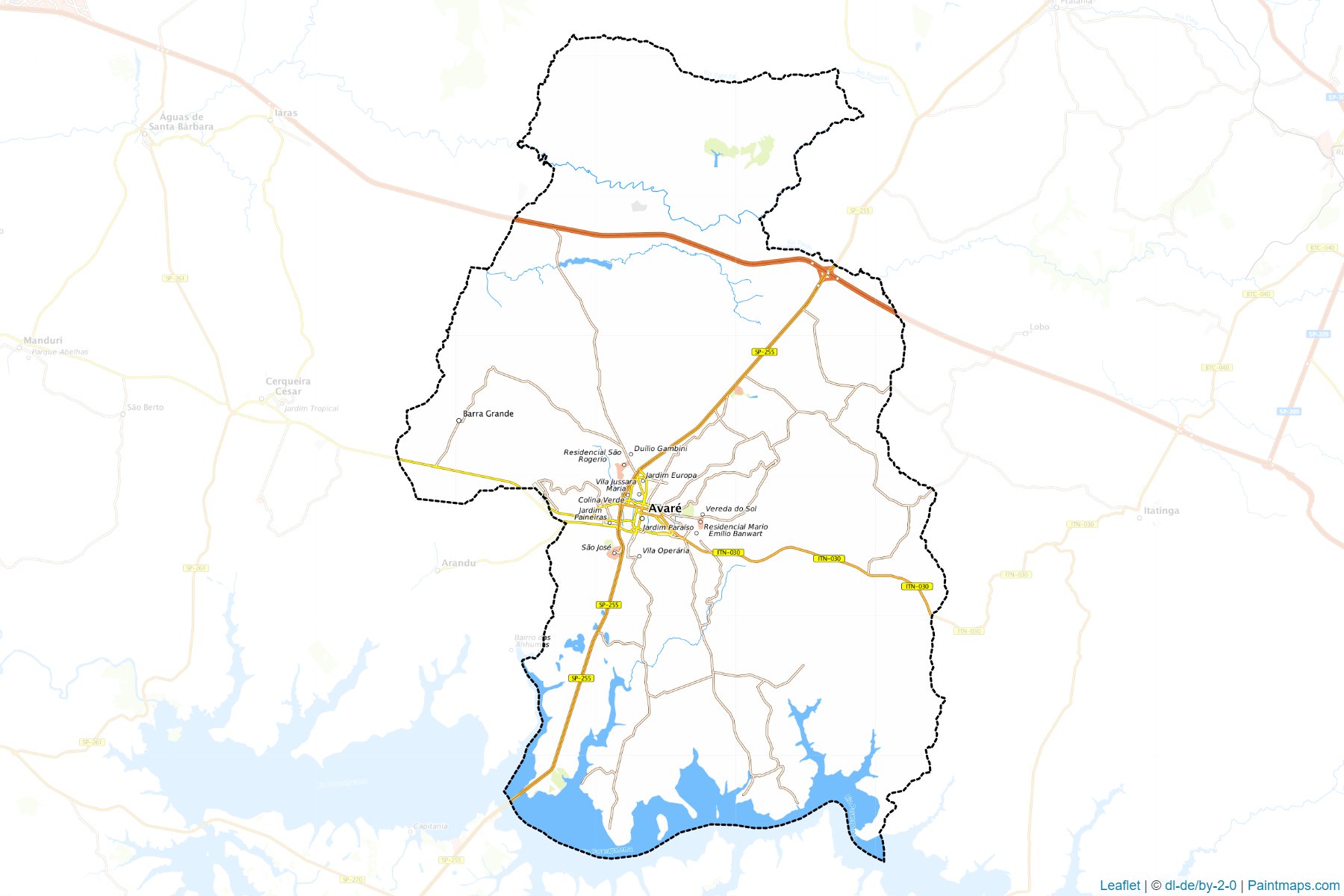 Muestras de recorte de mapas Avare (Sao Paulo)-1