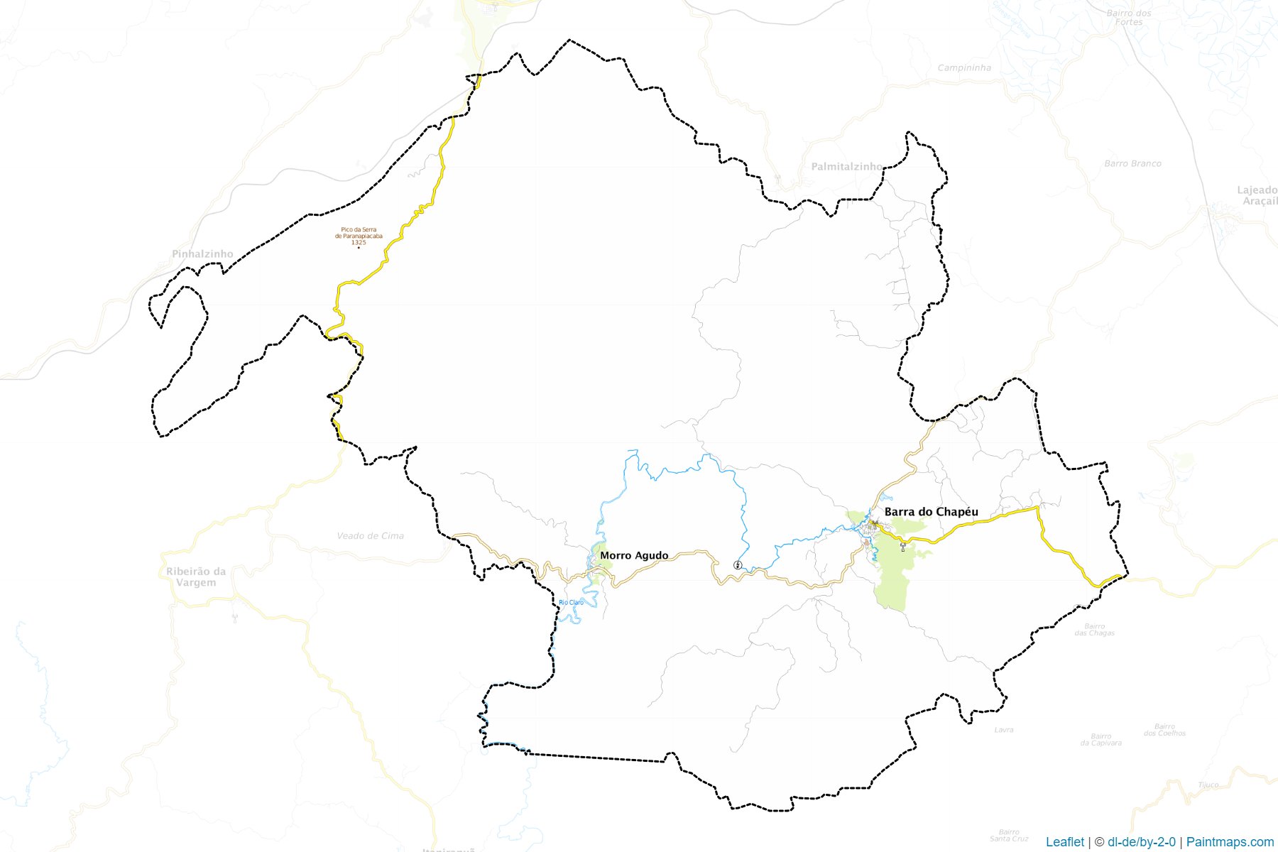 Muestras de recorte de mapas Barra do Chapeu (Sao Paulo)-1