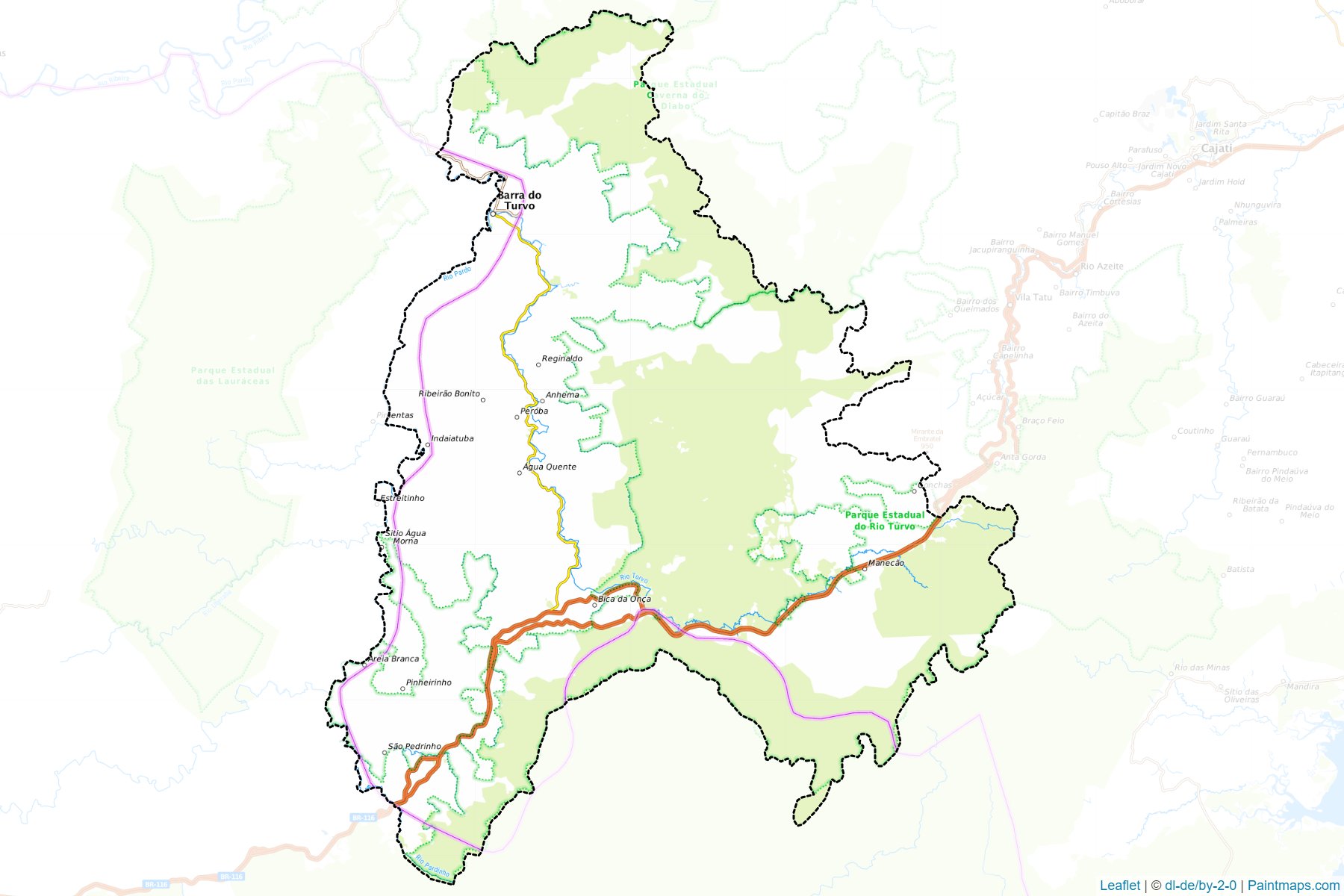 Muestras de recorte de mapas Barra do Turvo (Sao Paulo)-1