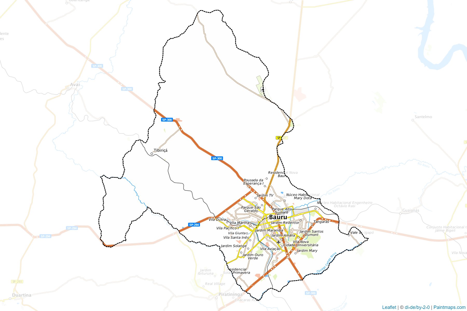 Muestras de recorte de mapas Bauru (Sao Paulo)-1