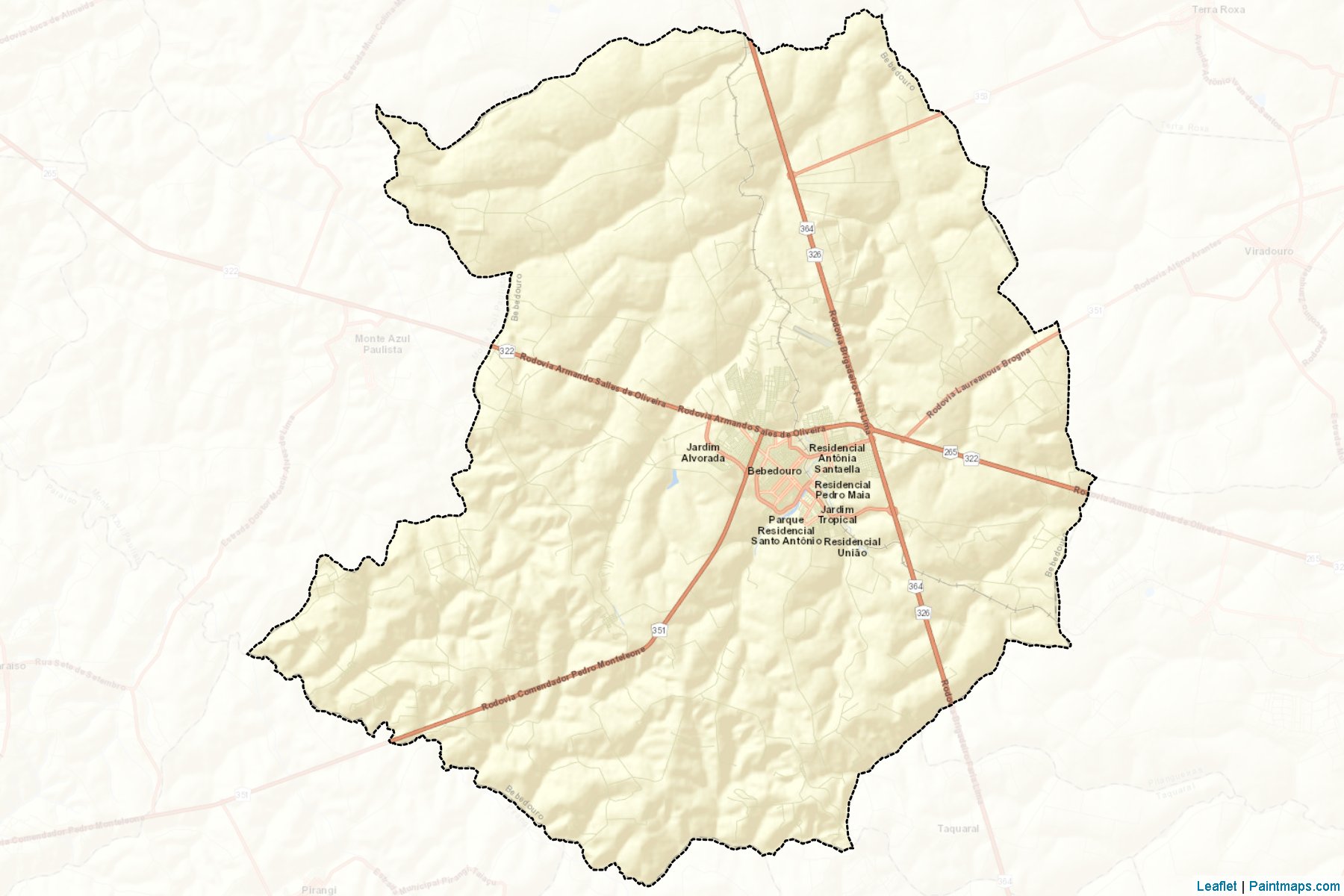 Muestras de recorte de mapas Bebedouro (Sao Paulo)-2