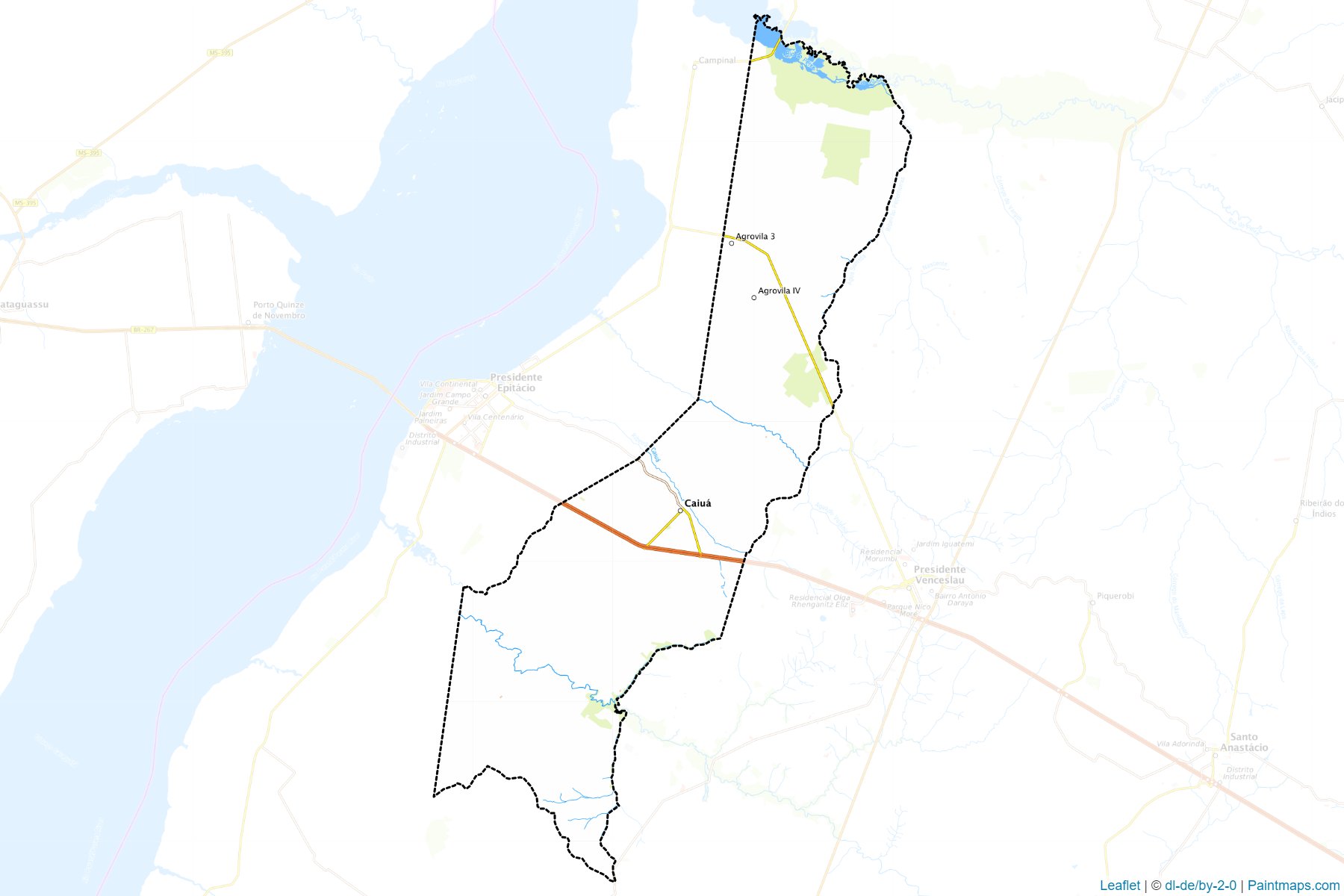 Muestras de recorte de mapas Caiua (Sao Paulo)-1