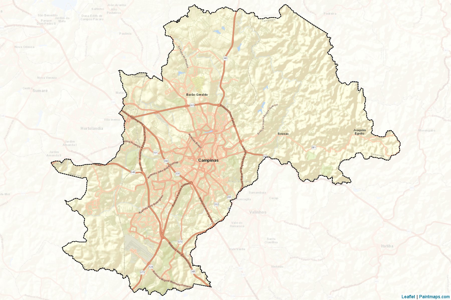 Muestras de recorte de mapas Campinas (Sao Paulo)-2