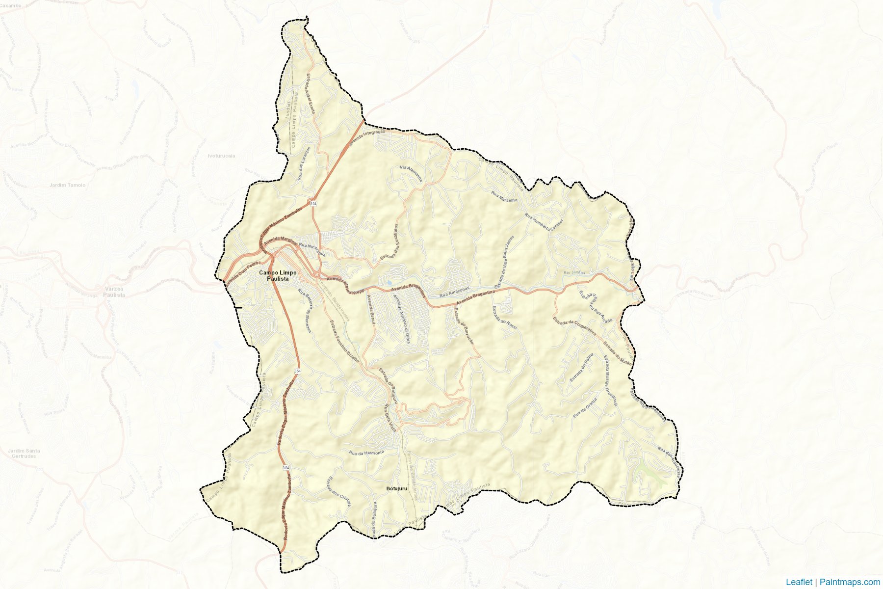 Muestras de recorte de mapas Campo Limpo Paulista (Sao Paulo)-2