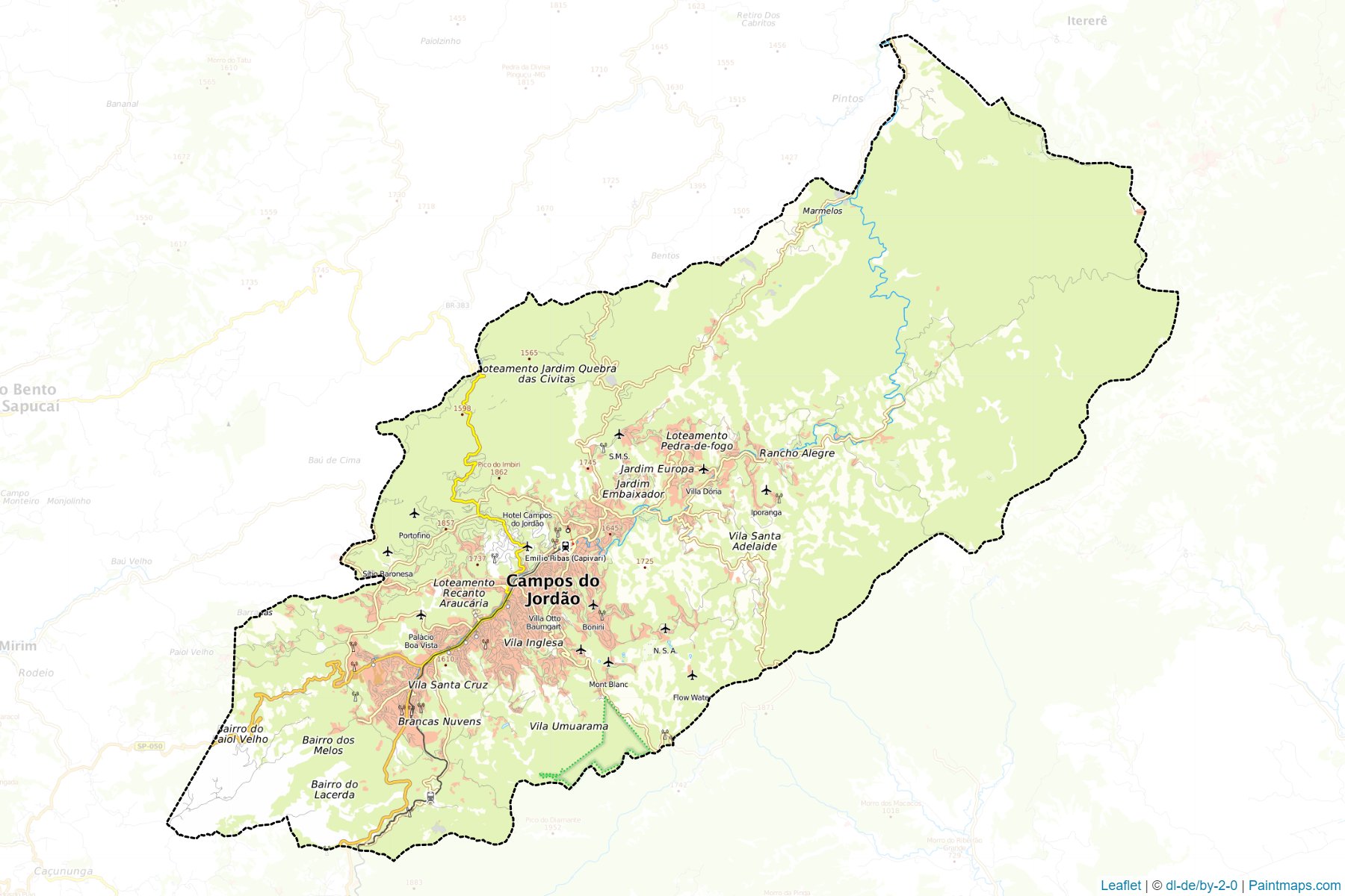 Muestras de recorte de mapas Campos do Jordao (Sao Paulo)-1