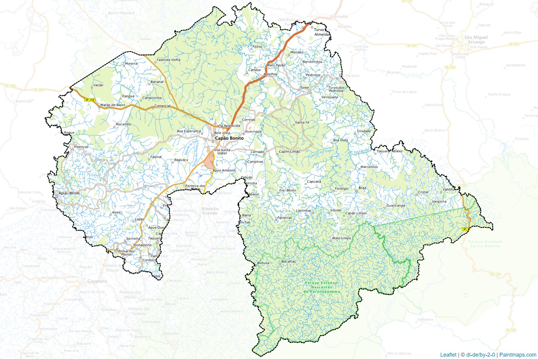 Muestras de recorte de mapas Capao Bonito (Sao Paulo)-1