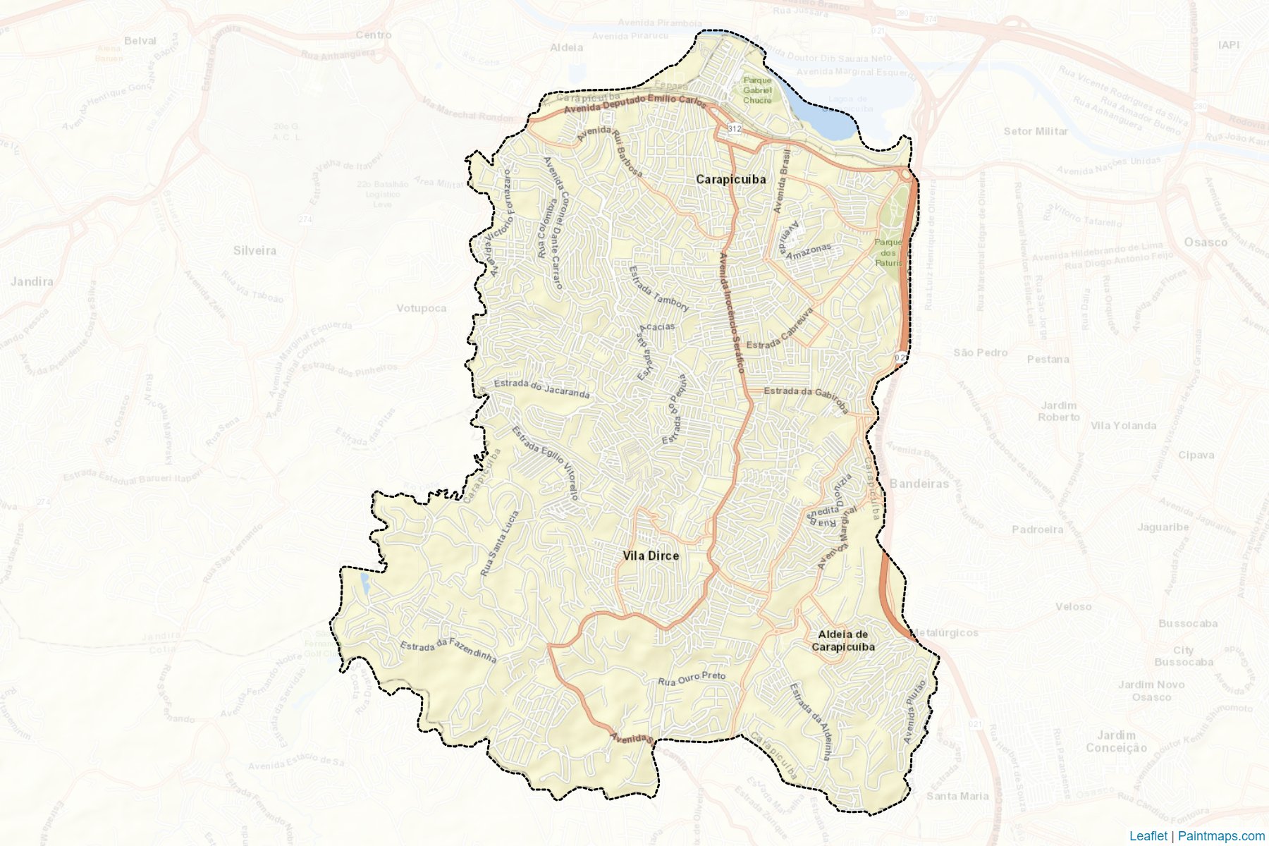 Muestras de recorte de mapas Carapicuiba (Sao Paulo)-2