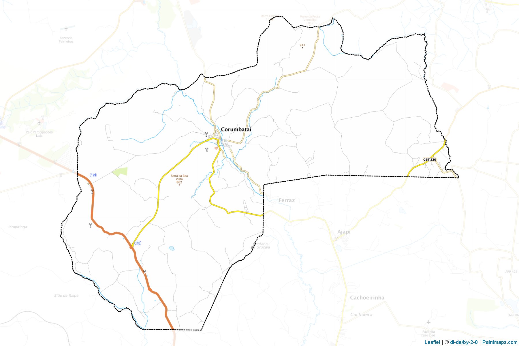 Muestras de recorte de mapas Corumbatai (Sao Paulo)-1