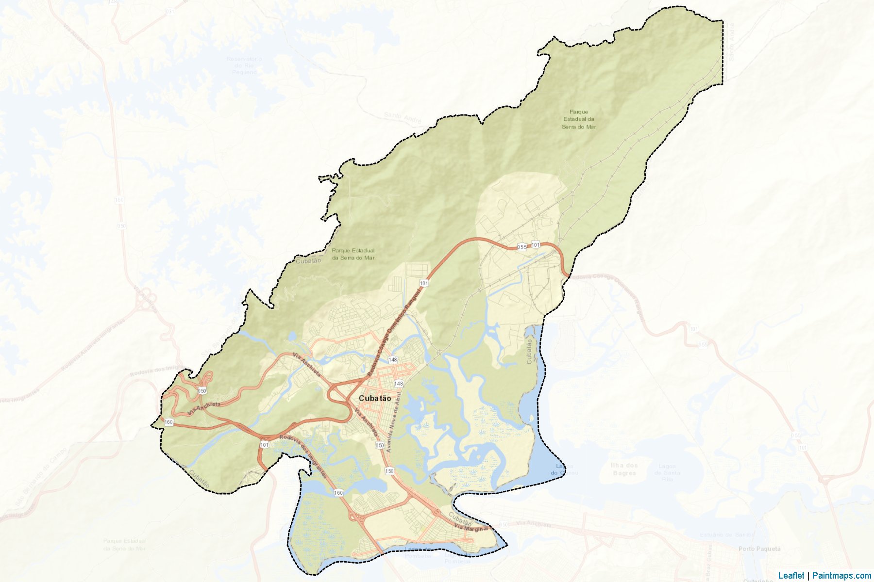 Muestras de recorte de mapas Cubatao (Sao Paulo)-2