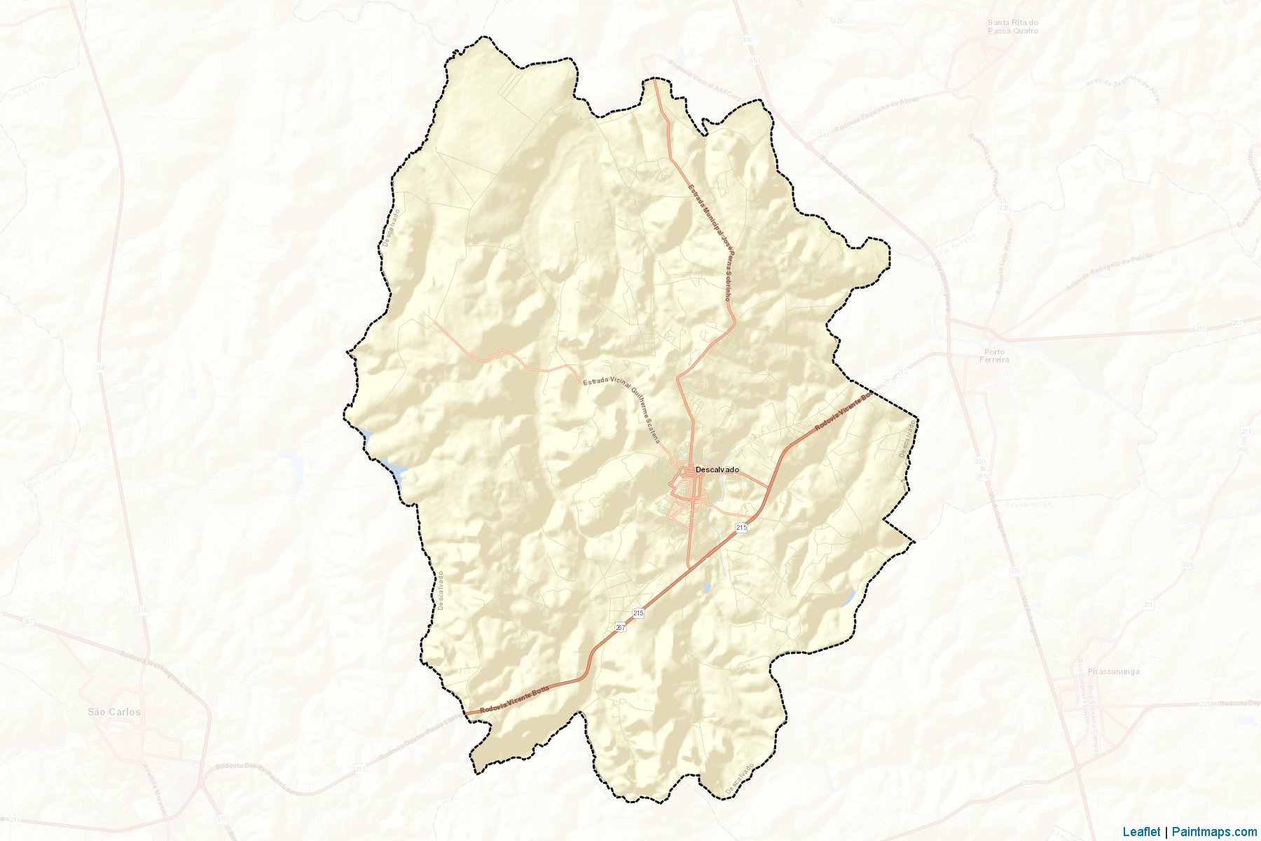 Muestras de recorte de mapas Descalvado (Sao Paulo)-2