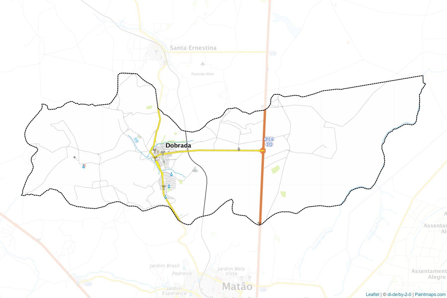 Muestras de recorte de mapas Dobrada (Sao Paulo)-1