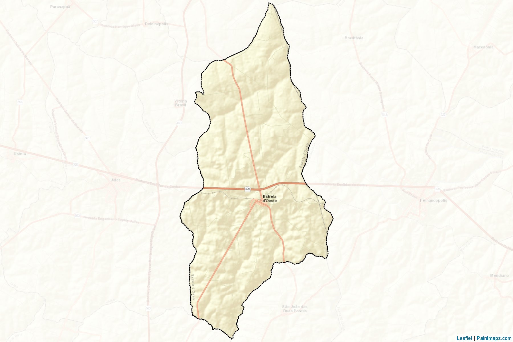 Muestras de recorte de mapas Estrela d'Oeste (Sao Paulo)-2