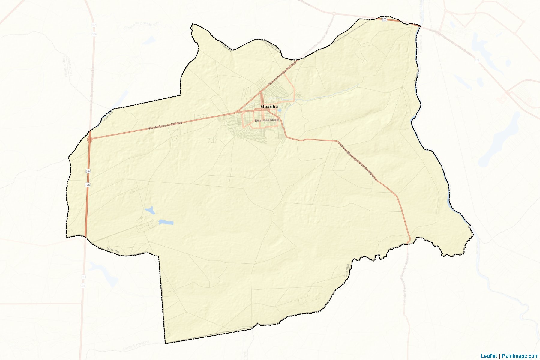 Muestras de recorte de mapas Guariba (Sao Paulo)-2