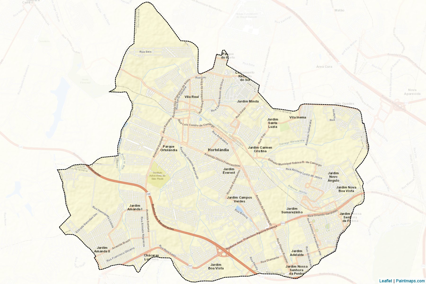 Muestras de recorte de mapas Hortolandia (Sao Paulo)-2