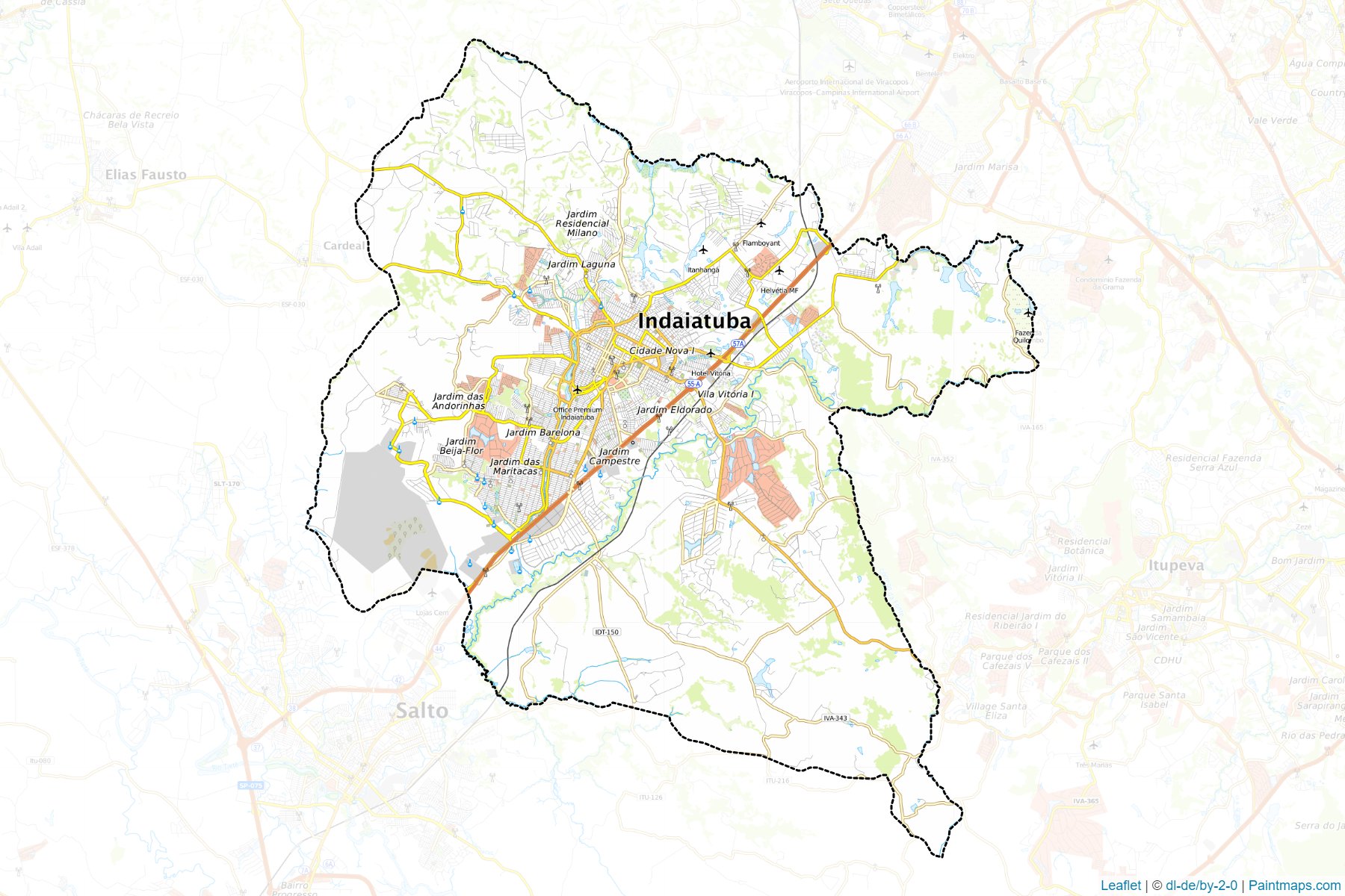 Muestras de recorte de mapas Indaiatuba (Sao Paulo)-1