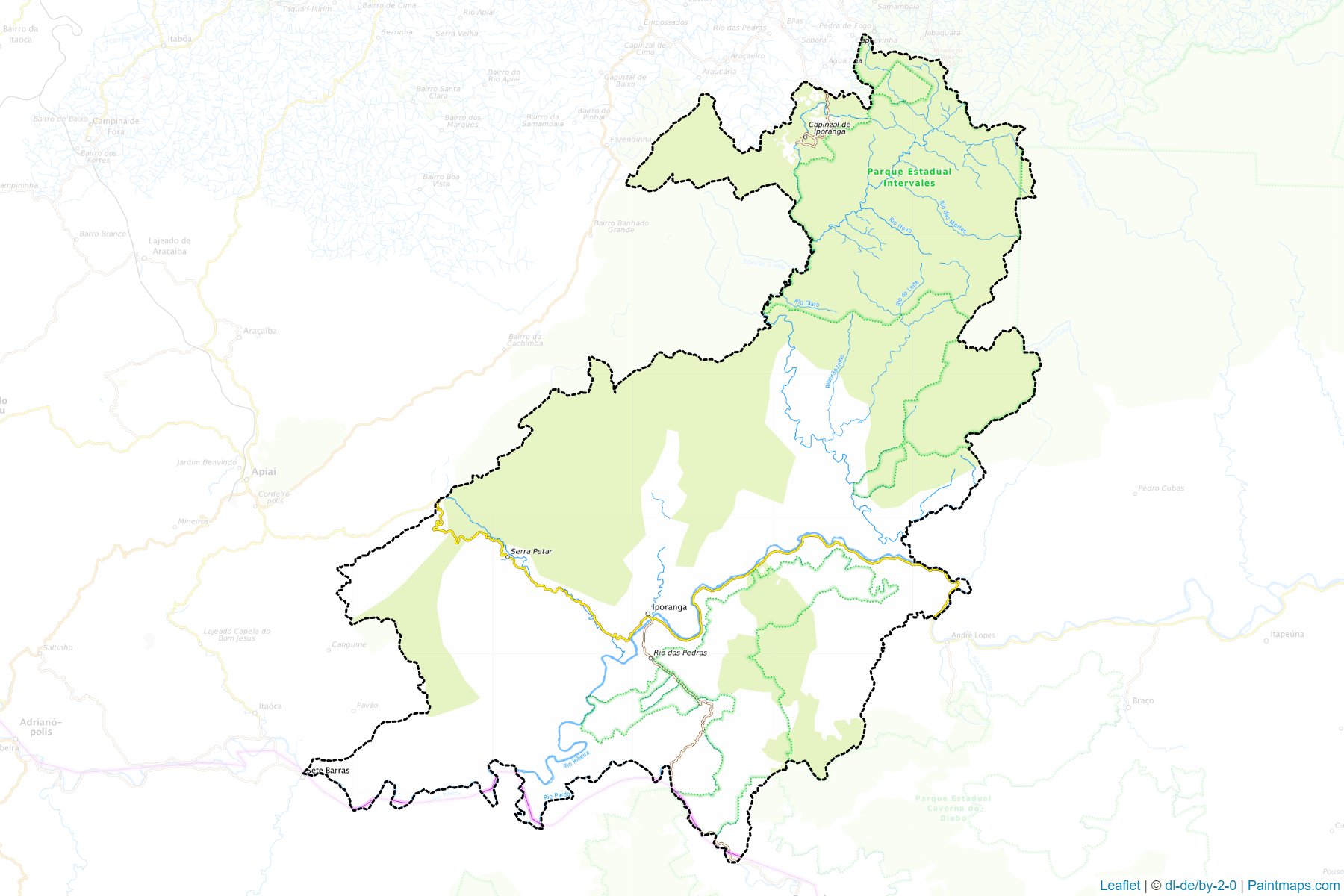 Muestras de recorte de mapas Iporanga (Sao Paulo)-1