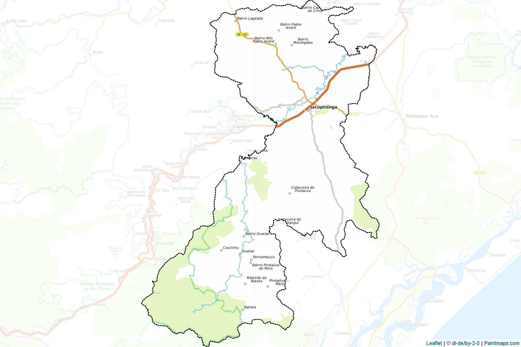 Muestras de recorte de mapas Jacupiranga (Sao Paulo)-1