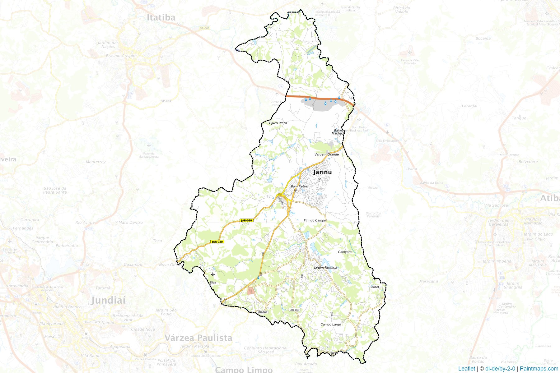 Muestras de recorte de mapas Jarinu (Sao Paulo)-1