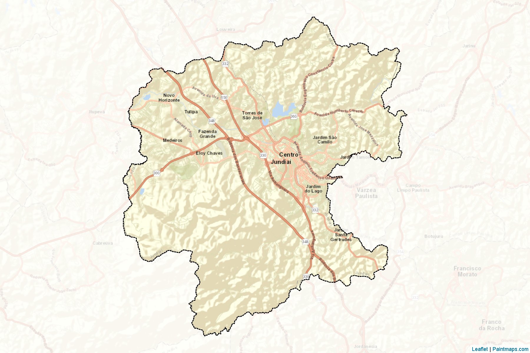 Muestras de recorte de mapas Jundiai (Sao Paulo)-2