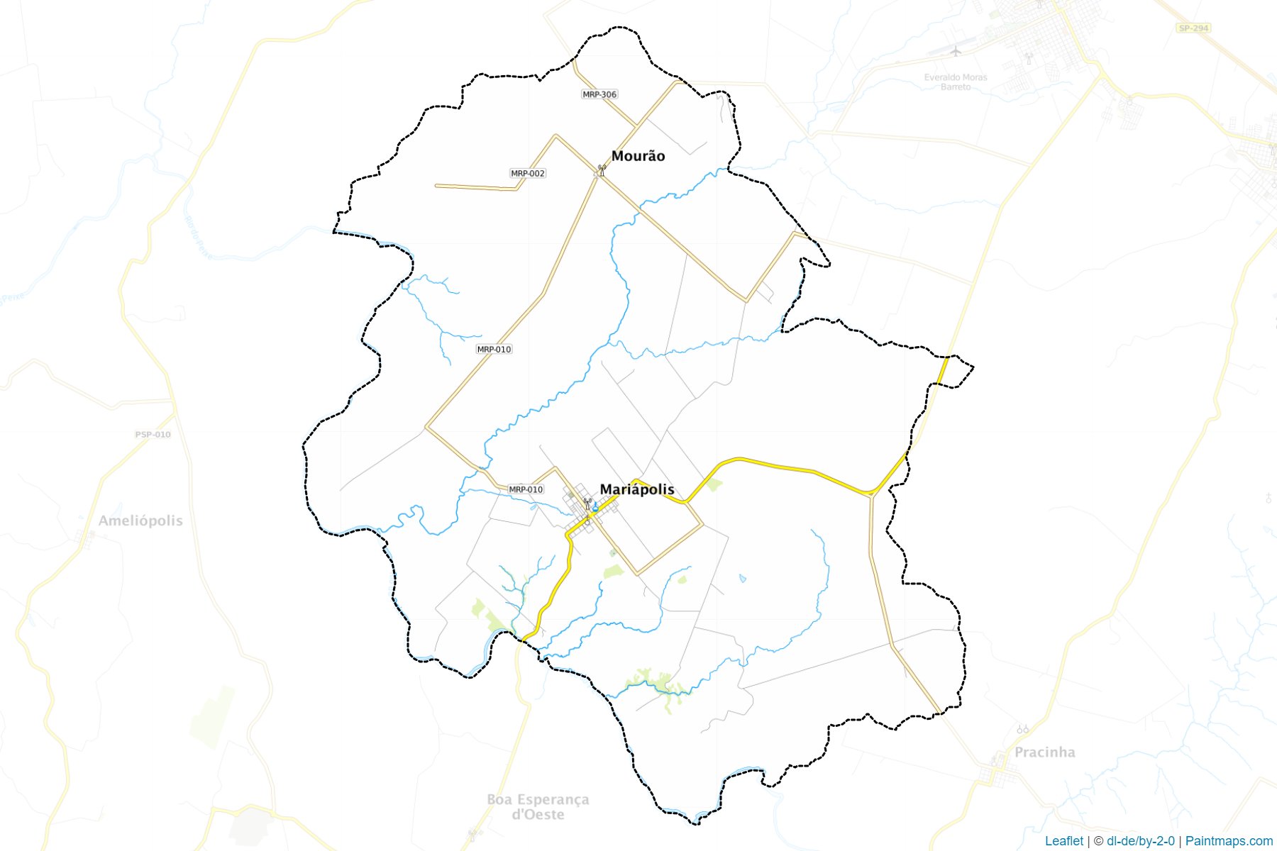 Muestras de recorte de mapas Mariapolis (Sao Paulo)-1