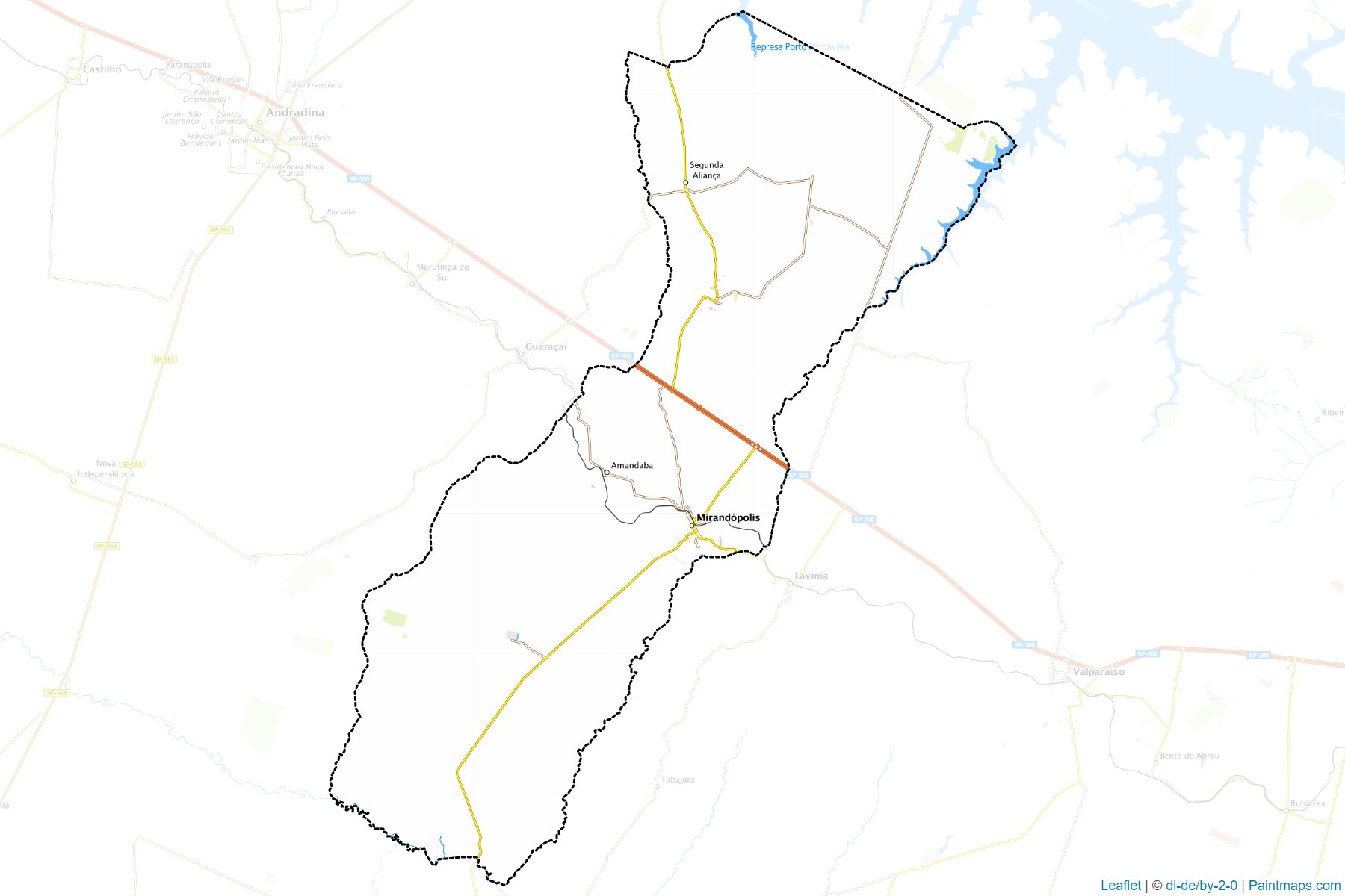 Muestras de recorte de mapas Mirandopolis (Sao Paulo)-1