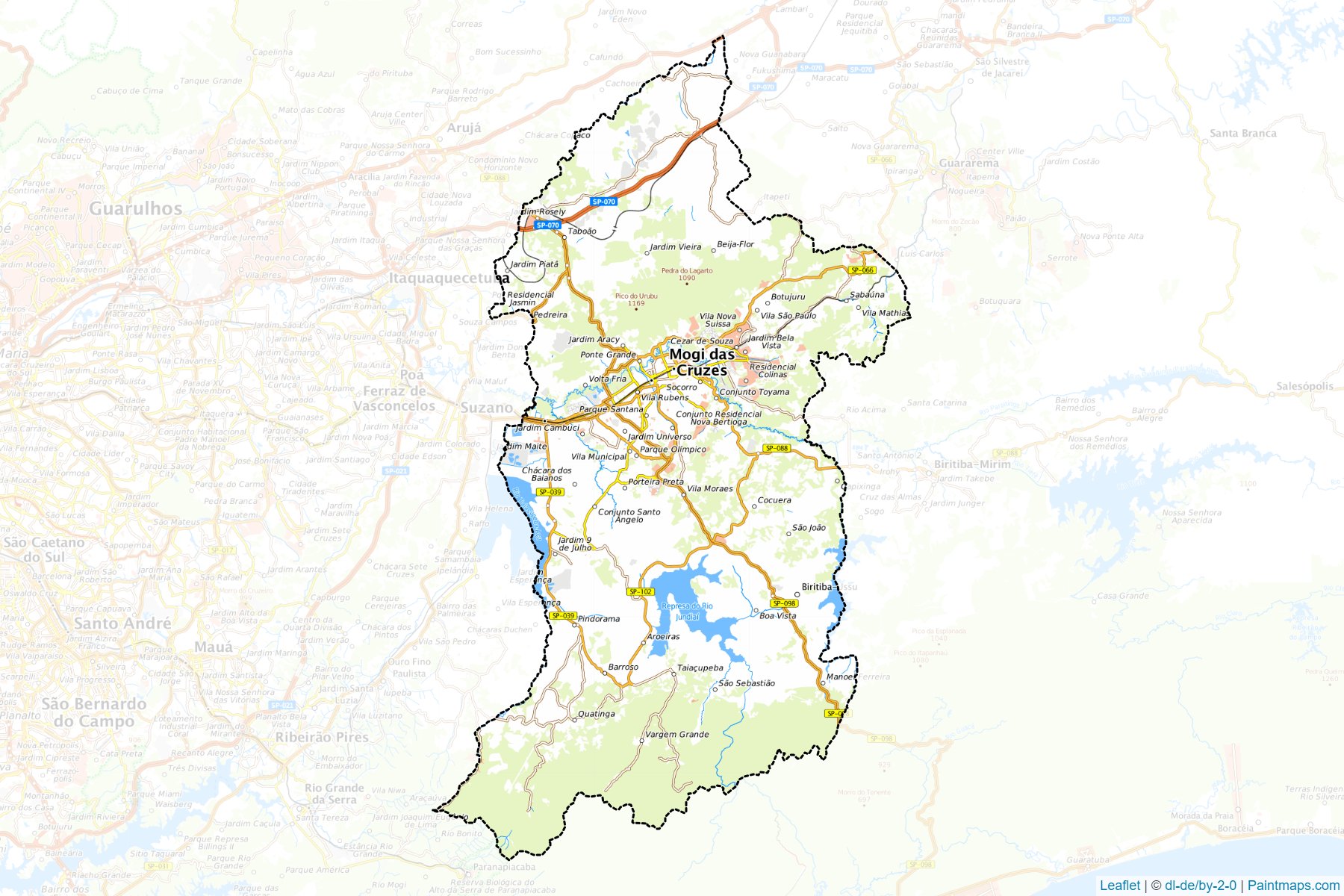 Muestras de recorte de mapas Mogi das Cruzes (Sao Paulo)-1