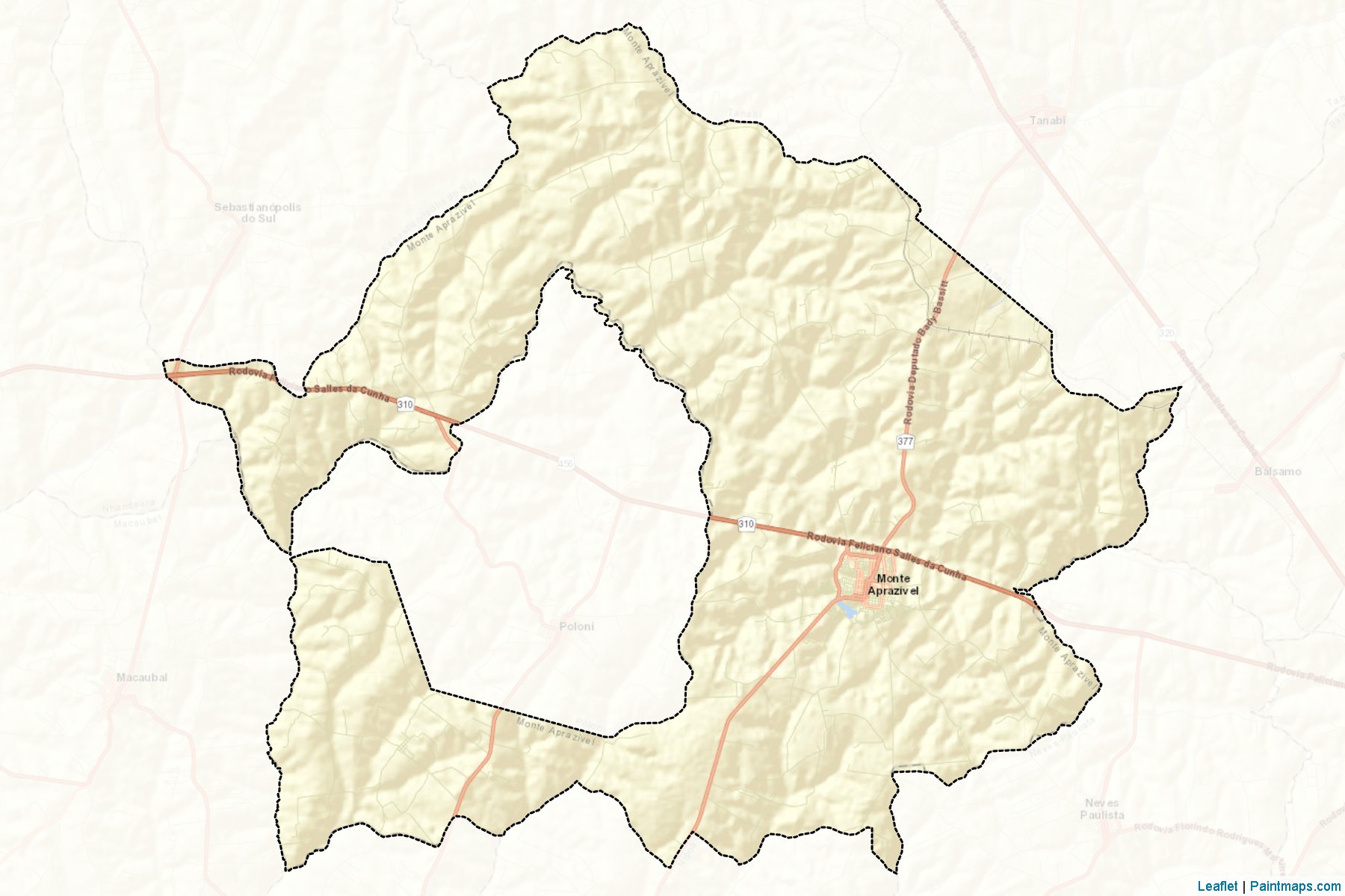 Muestras de recorte de mapas Monte Aprazivel (Sao Paulo)-2