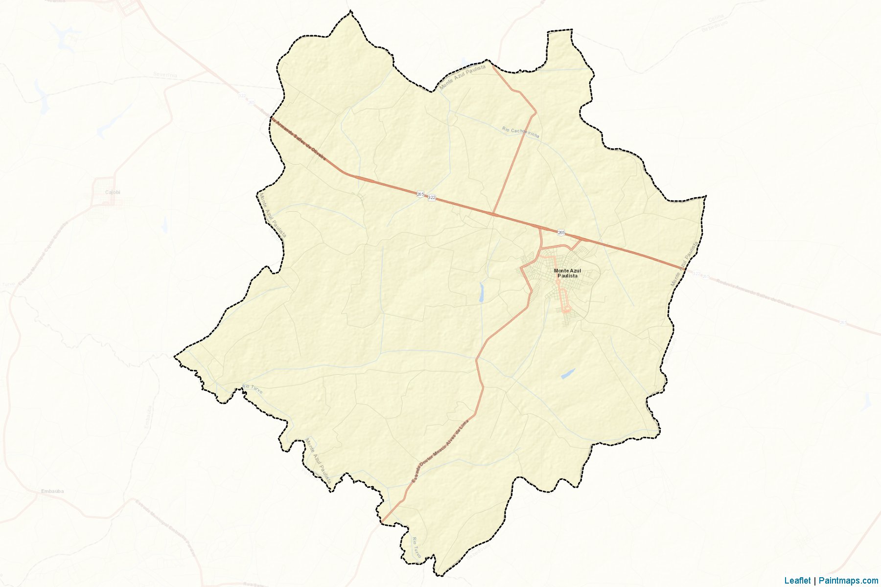 Muestras de recorte de mapas Monte Azul Paulista (Sao Paulo)-2