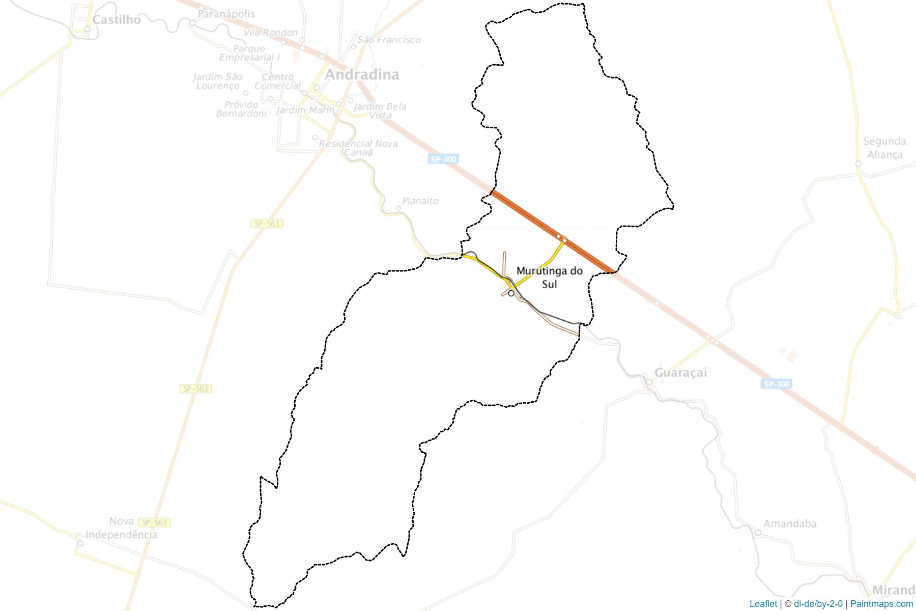 Muestras de recorte de mapas Murutinga do Sul (Sao Paulo)-1