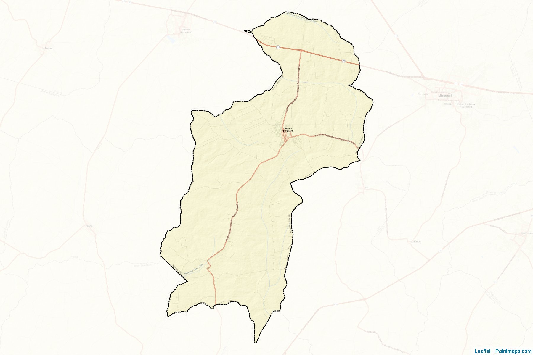 Muestras de recorte de mapas Neves Paulista (Sao Paulo)-2