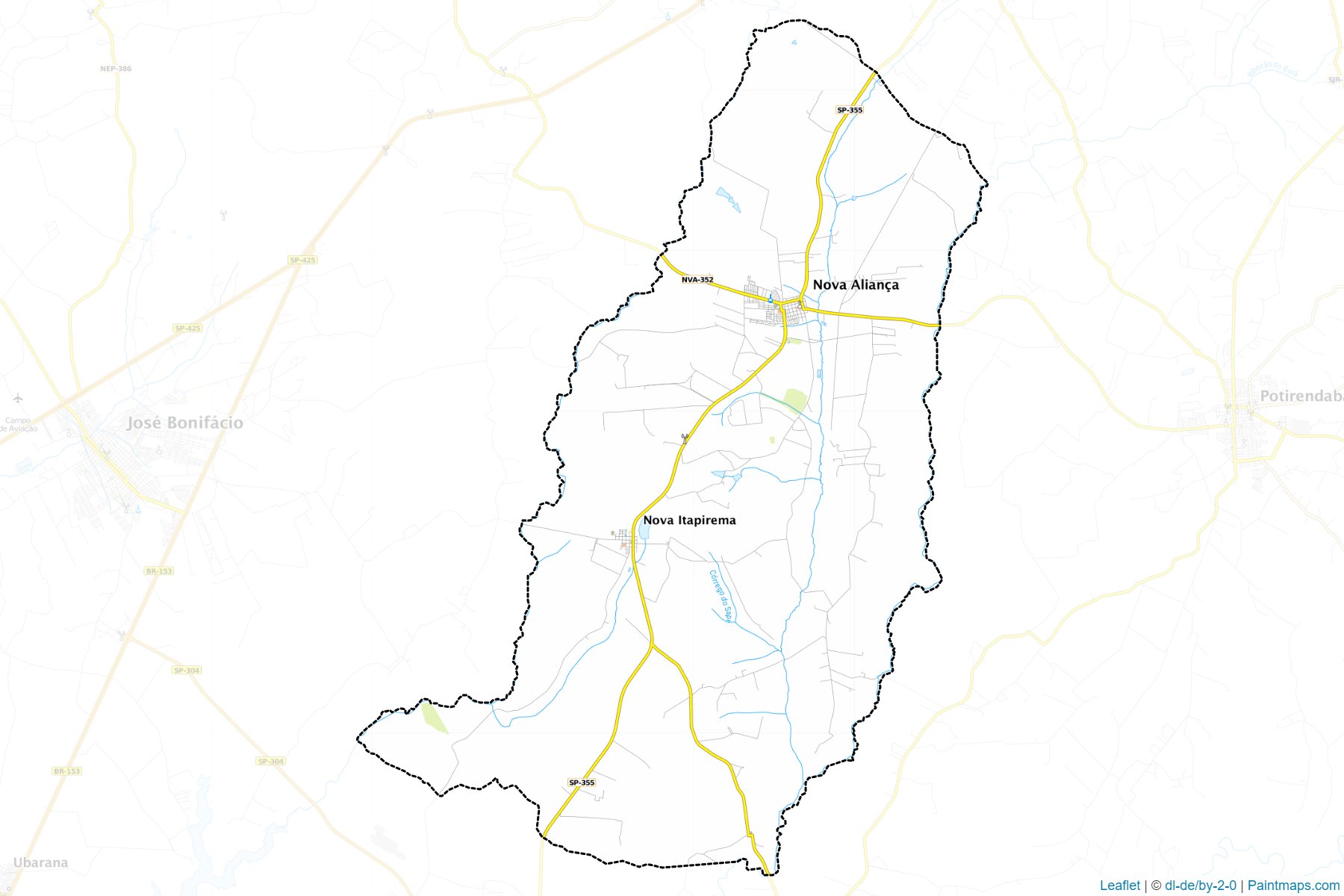 Muestras de recorte de mapas Nova Alianca (Sao Paulo)-1