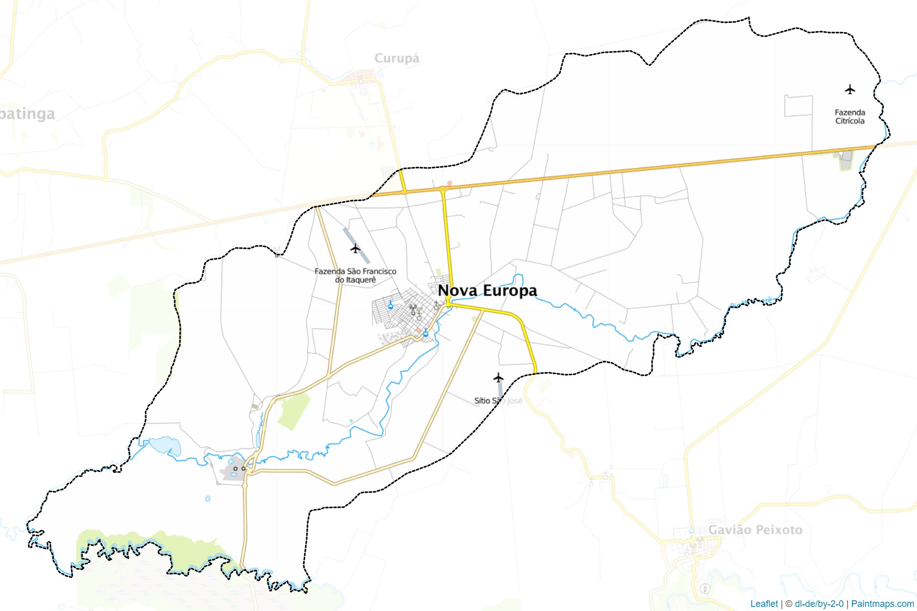 Muestras de recorte de mapas Nova Europa (Sao Paulo)-1