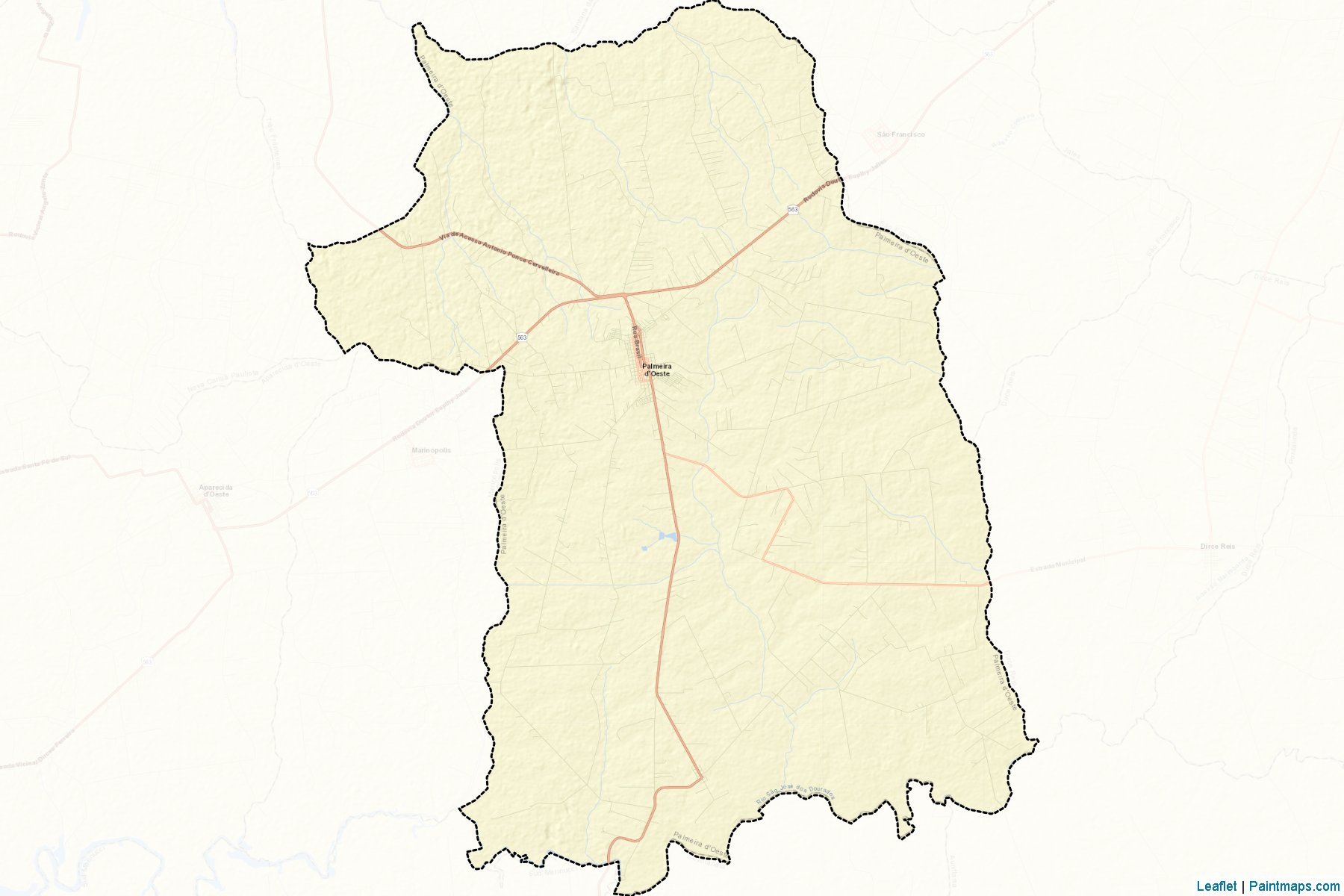 Muestras de recorte de mapas Palmeira d'Oeste (Sao Paulo)-2