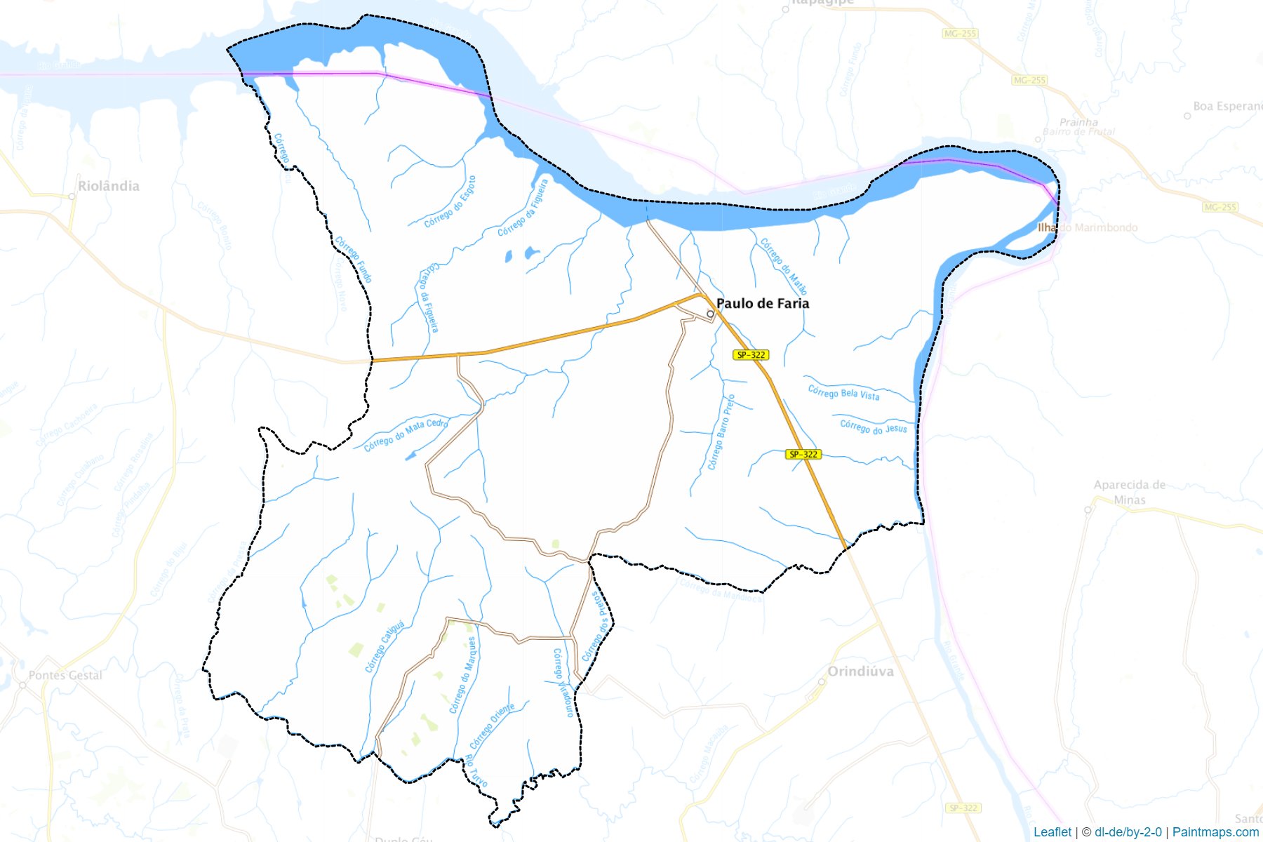 Paulo de Faria (São Paulo) Haritası Örnekleri-1