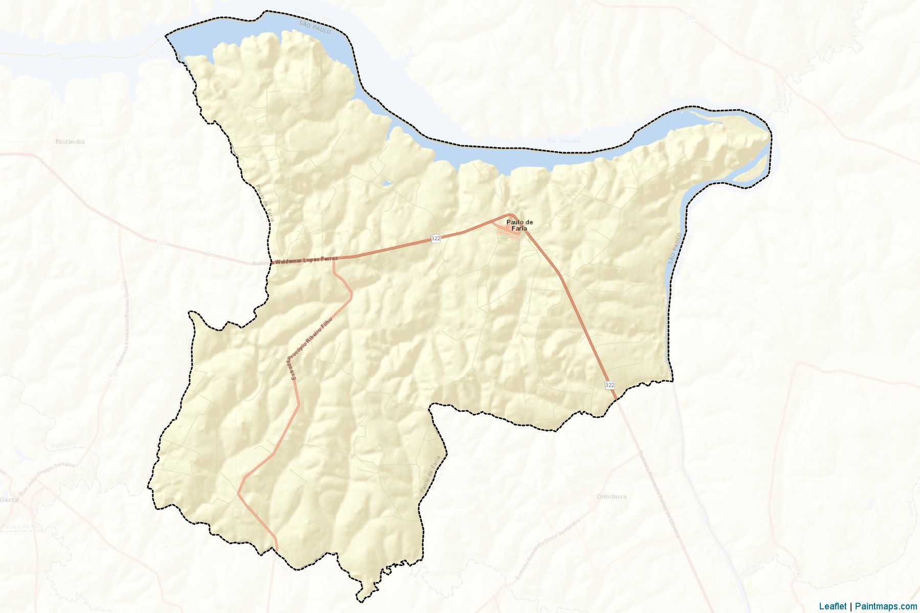 Muestras de recorte de mapas Paulo de Faria (Sao Paulo)-2