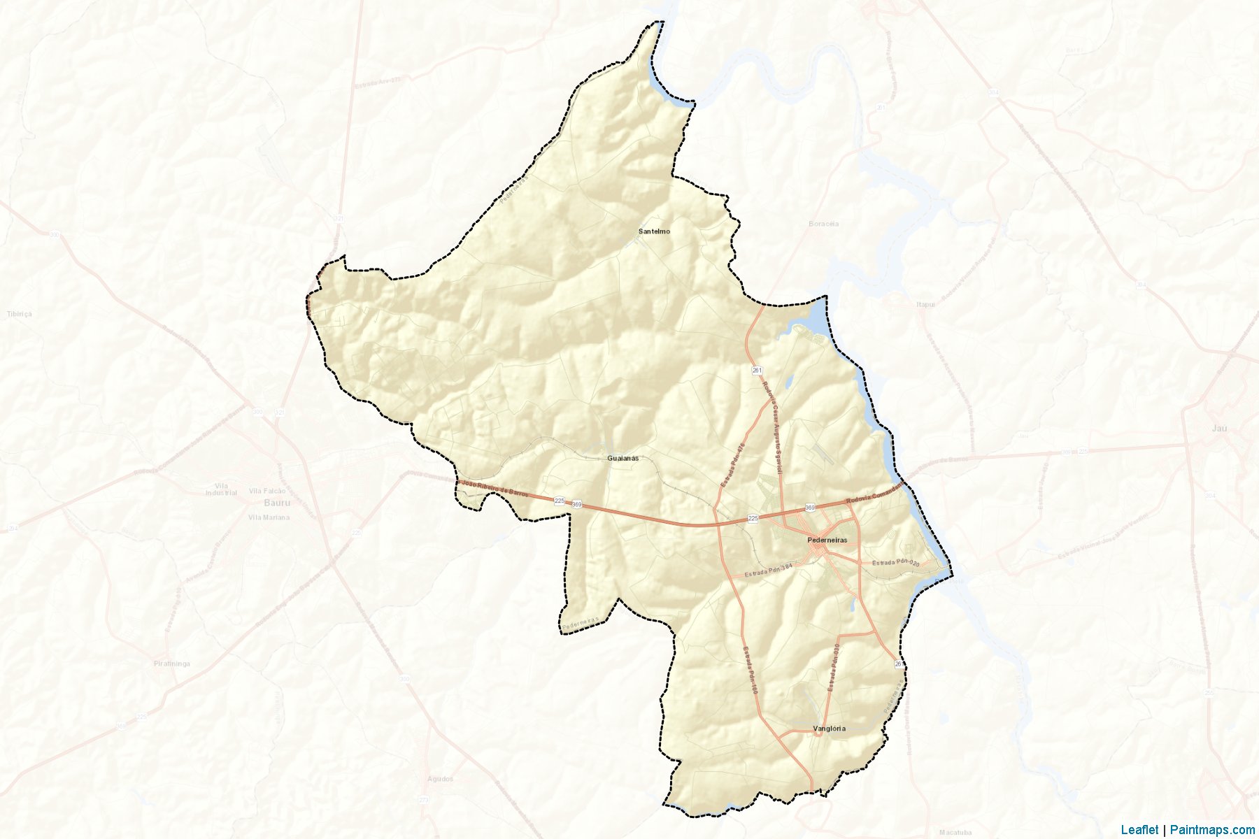 Muestras de recorte de mapas Pederneiras (Sao Paulo)-2