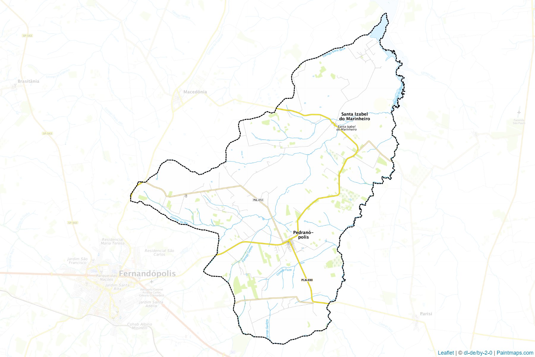 Muestras de recorte de mapas Pedranopolis (Sao Paulo)-1