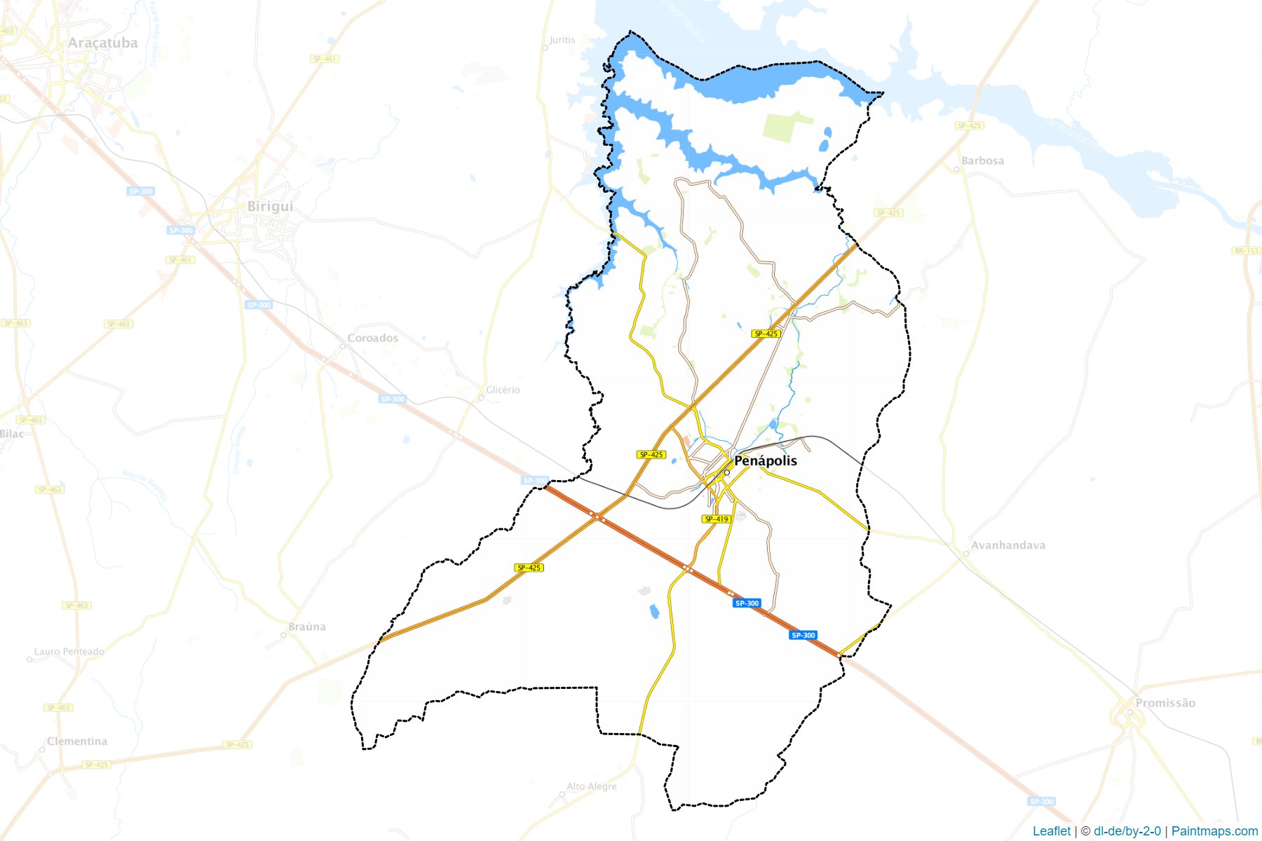 Muestras de recorte de mapas Penapolis (Sao Paulo)-1