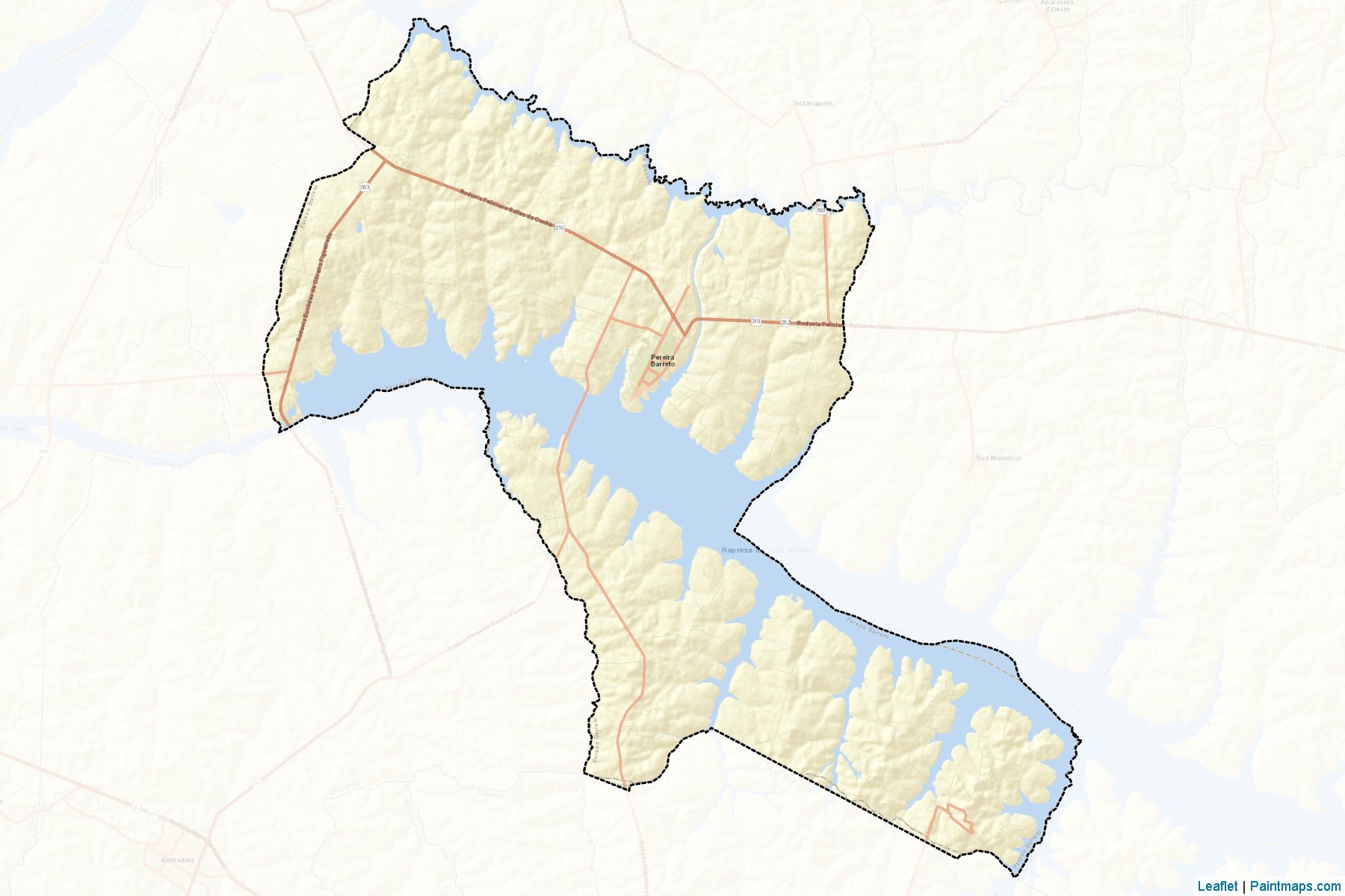 Muestras de recorte de mapas Pereira Barreto (Sao Paulo)-2