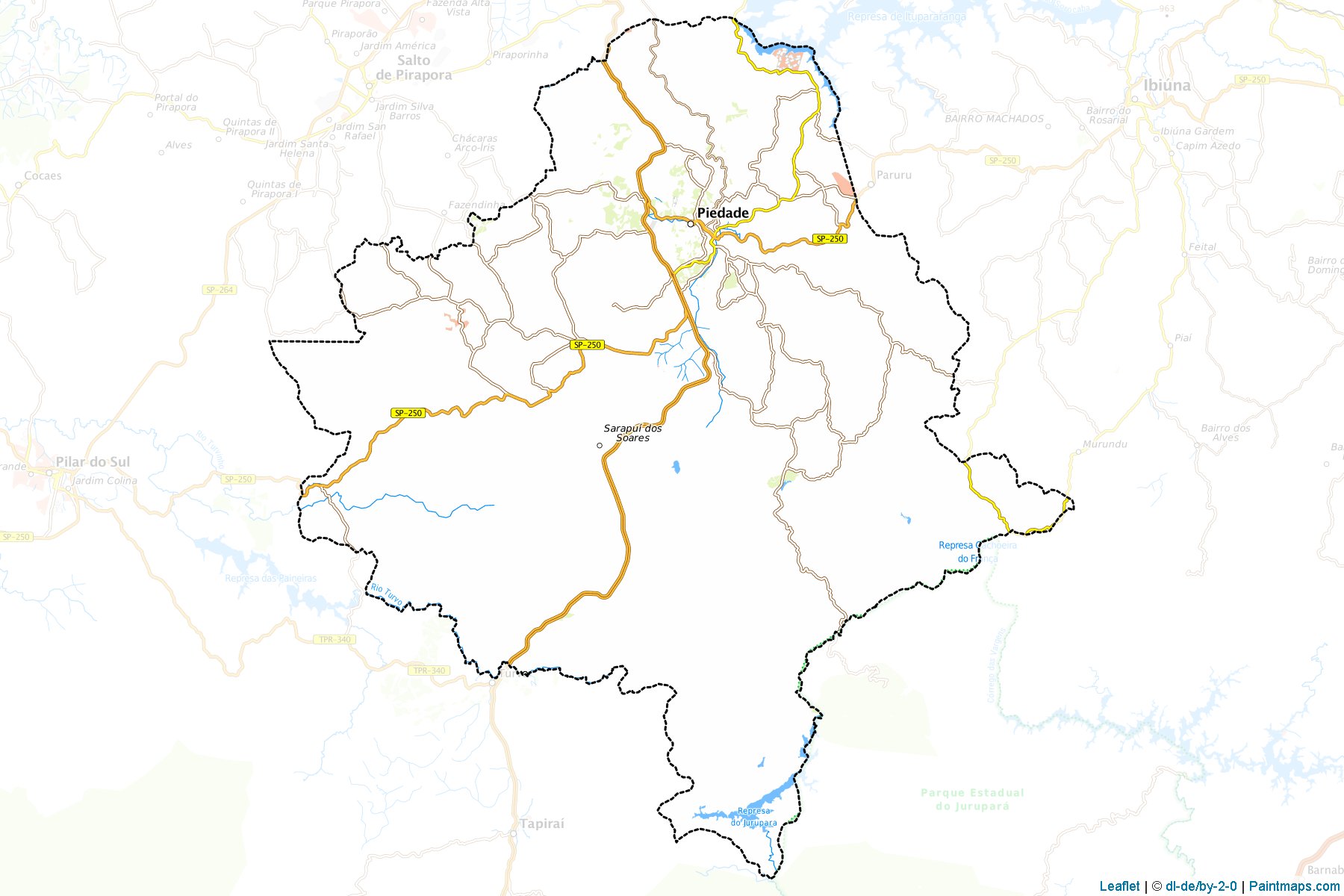 Muestras de recorte de mapas Piedade (Sao Paulo)-1