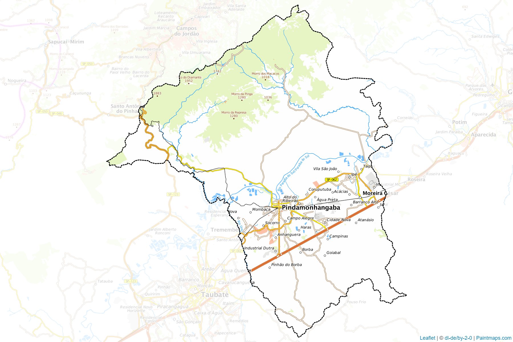 Pindamonhangaba (Sao Paulo) Map Cropping Samples-1