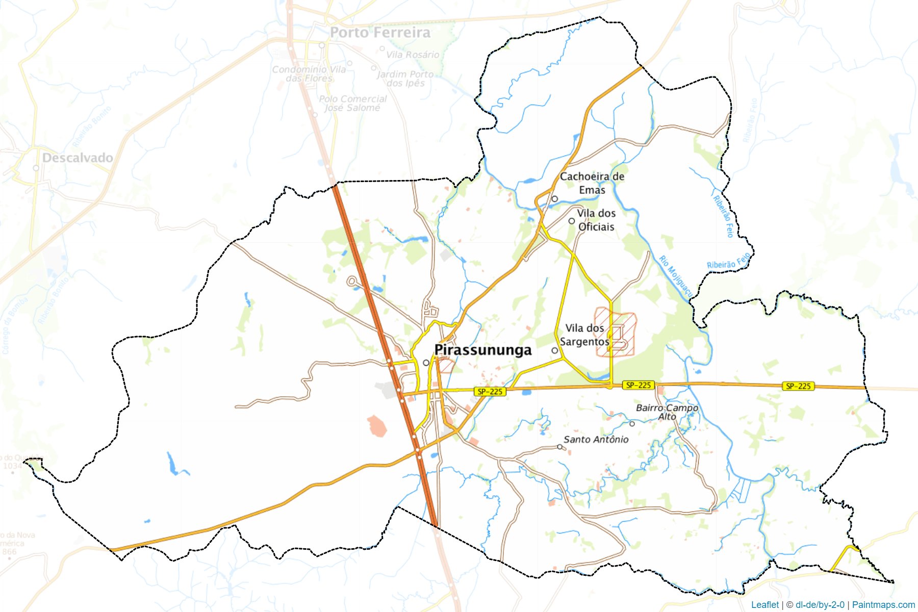 Muestras de recorte de mapas Pirassununga (Sao Paulo)-1