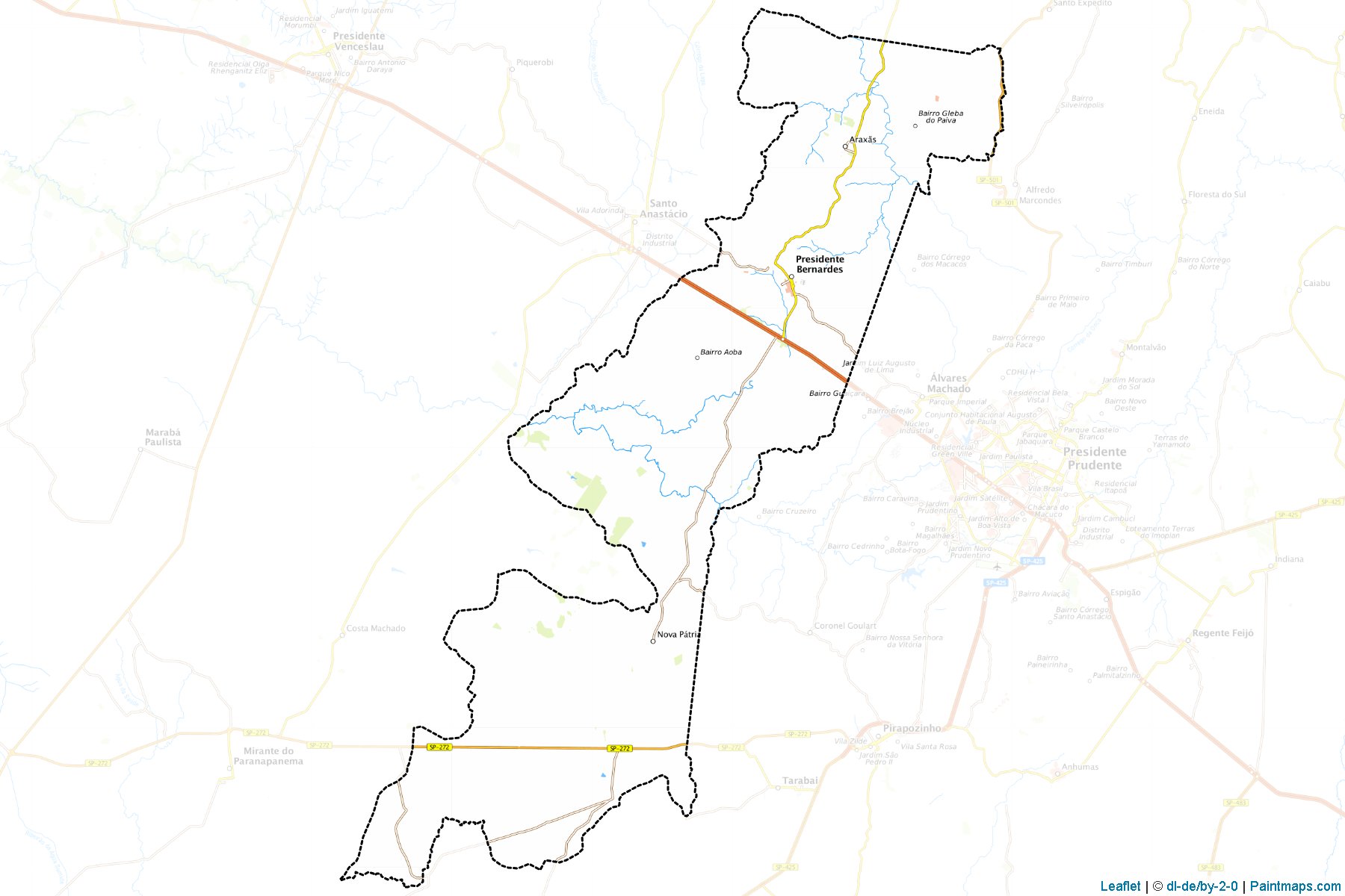 Presidente Bernardes (São Paulo) Haritası Örnekleri-1