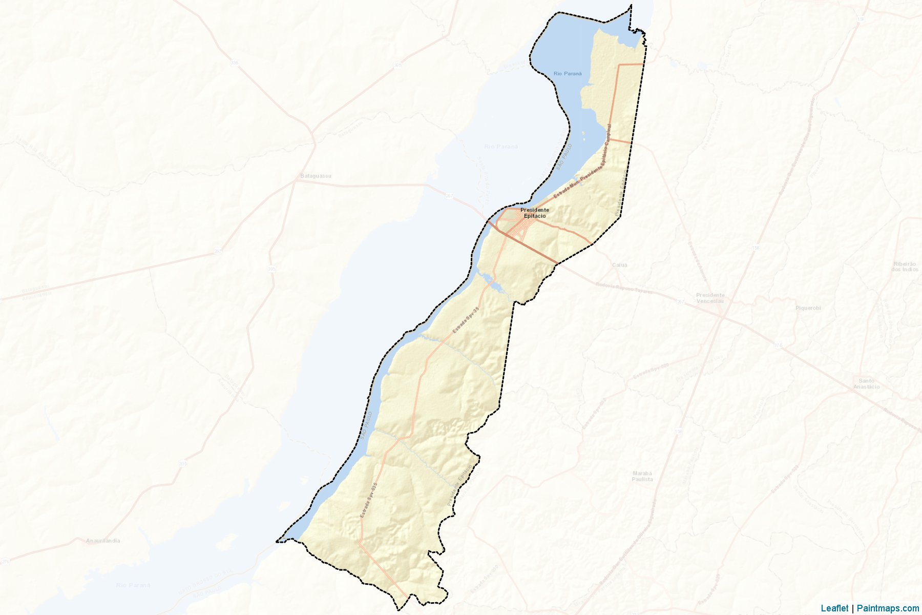 Muestras de recorte de mapas Presidente Epitacio (Sao Paulo)-2