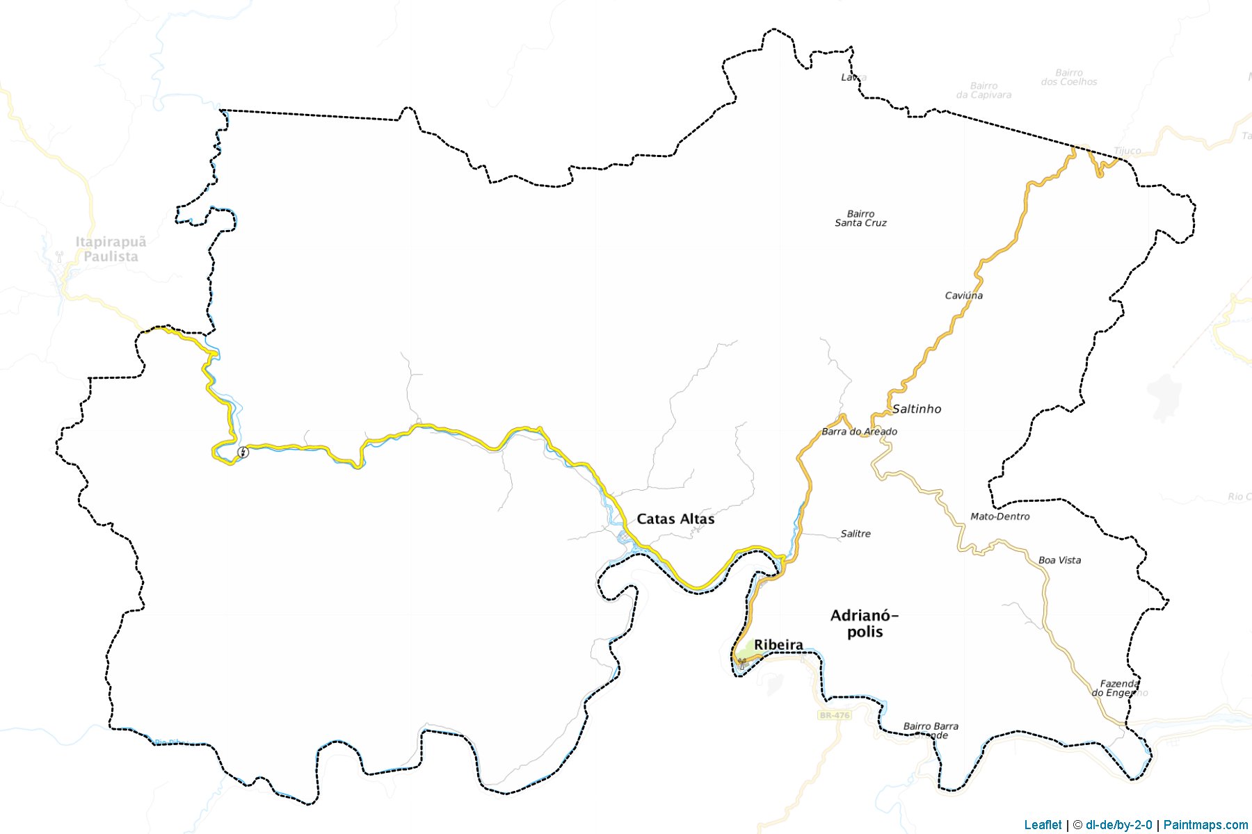 Muestras de recorte de mapas Ribeira (Sao Paulo)-1