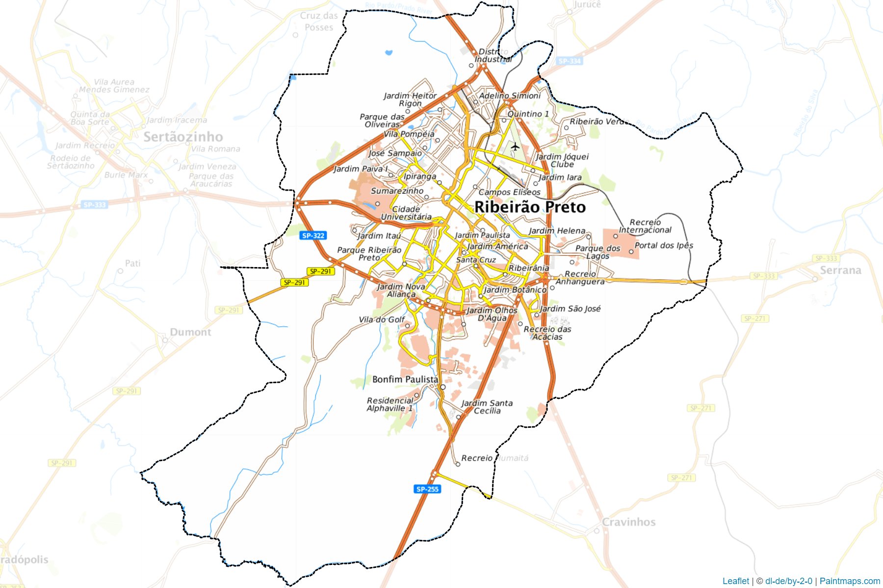 Muestras de recorte de mapas Ribeirao Preto (Sao Paulo)-1