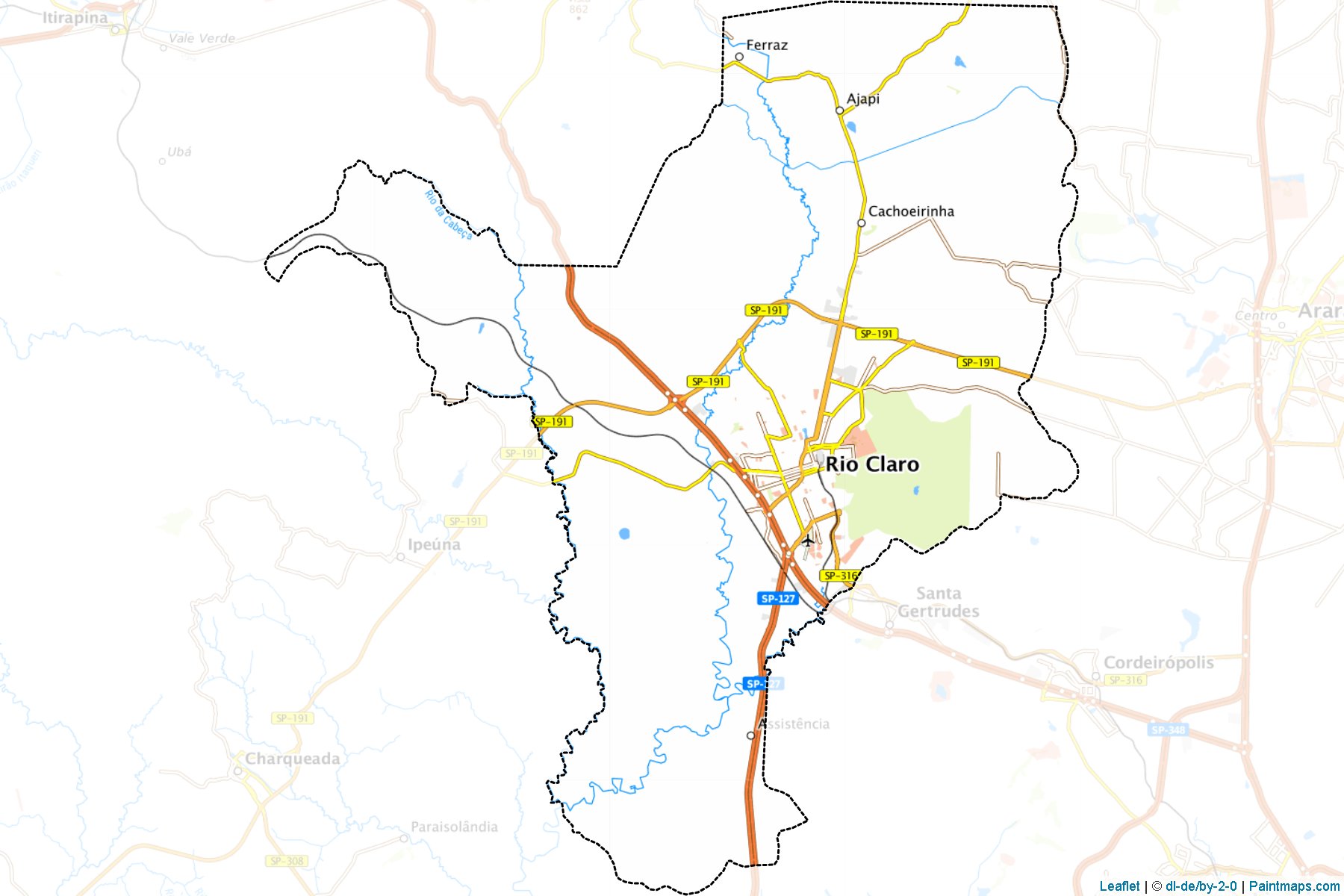 Muestras de recorte de mapas Rio Claro (Sao Paulo)-1