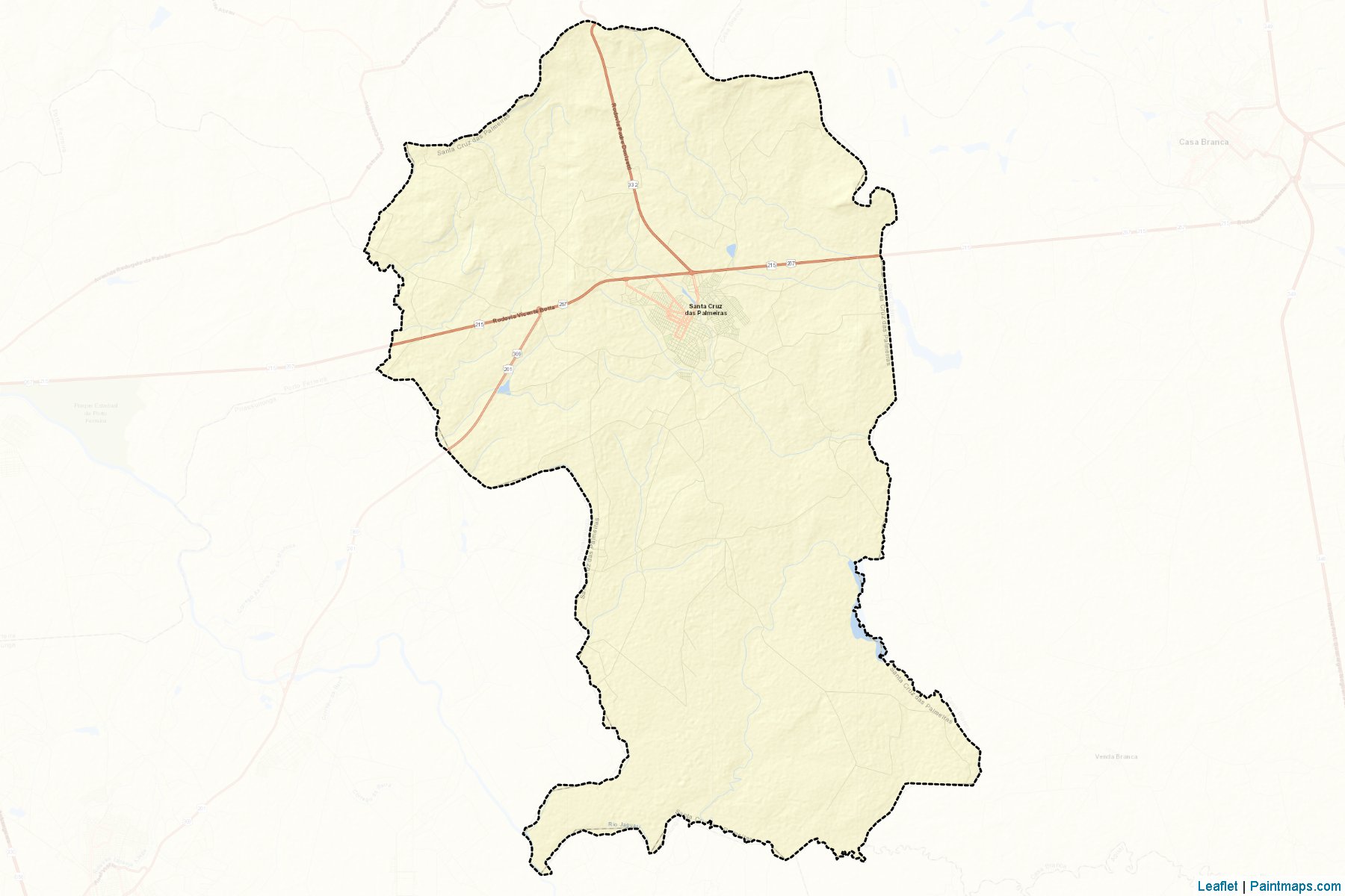 Muestras de recorte de mapas Santa Cruz das Palmeiras (Sao Paulo)-2